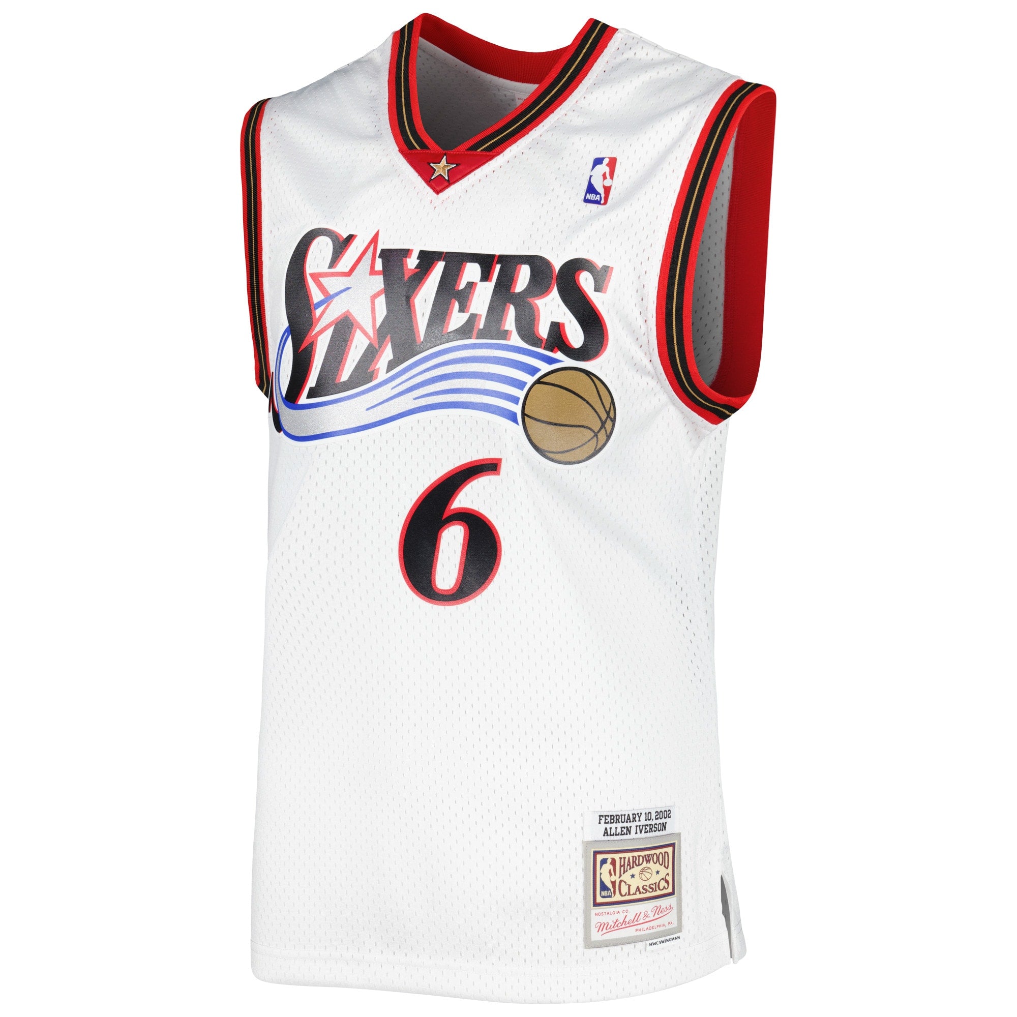 Philadelphia 76ers Mitchell & Ness Allen Iverson 2002/03 Hardwood Classics Swingman Jersey - White - Men's NBA Team Jersey Basketball Fan Apparel