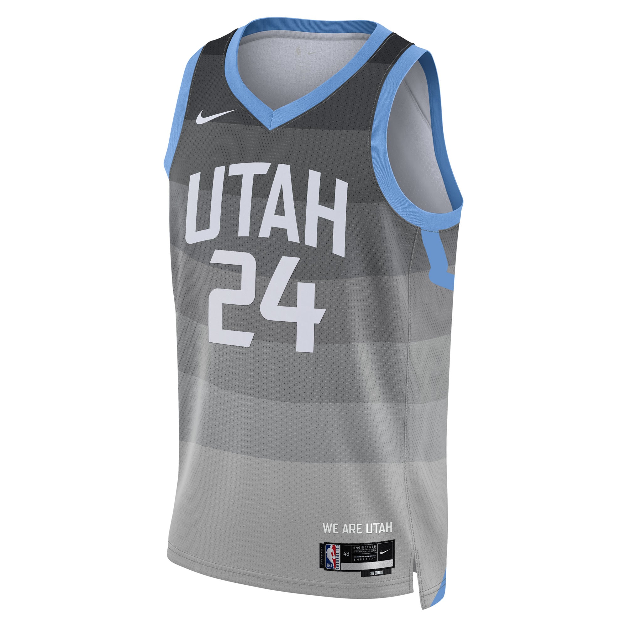 Utah Jazz Nike 2025/26 City Edition Swingman Jersey - Gray - Walker Kessler - Unisex NBA Team Jersey Basketball Fan Apparel