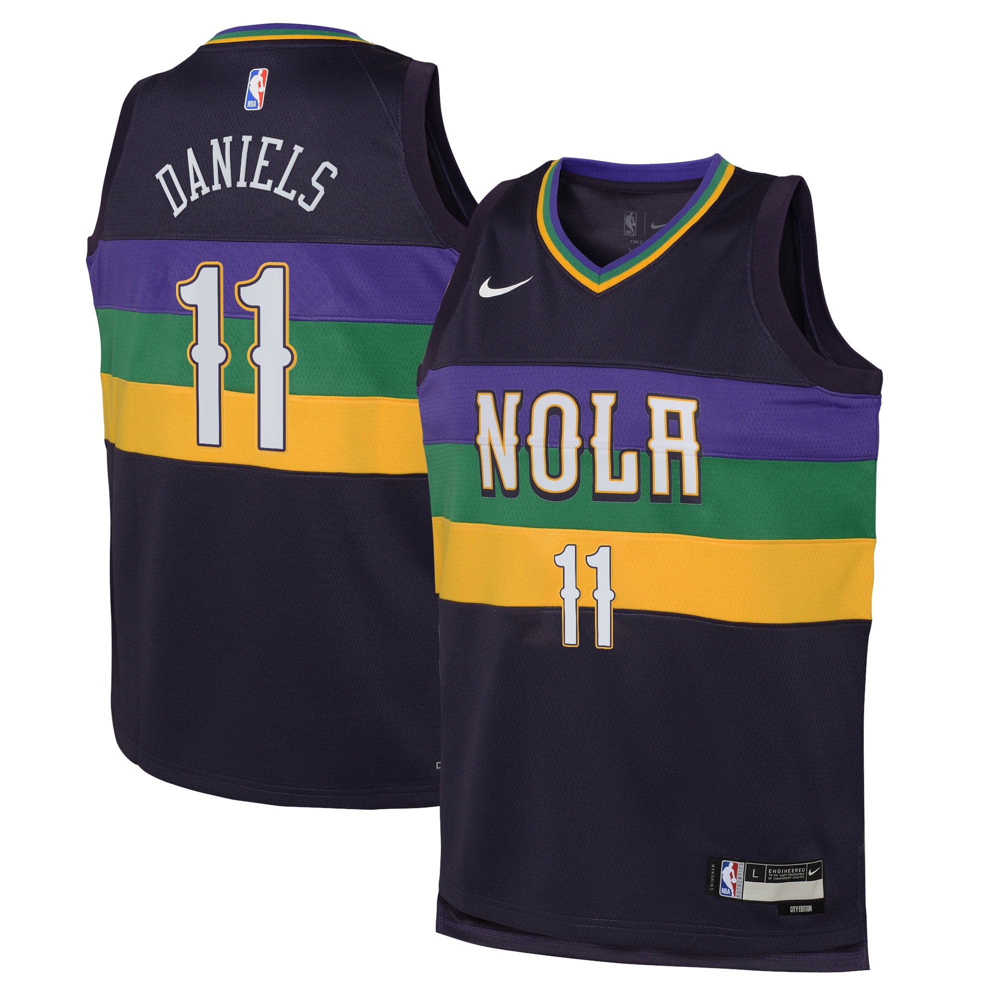 New Orleans Pelicans Nike City Edition Swingman Jersey 22 - Purple - Dyson Daniels - Youth NBA Team Jersey Basketball Fan Apparel