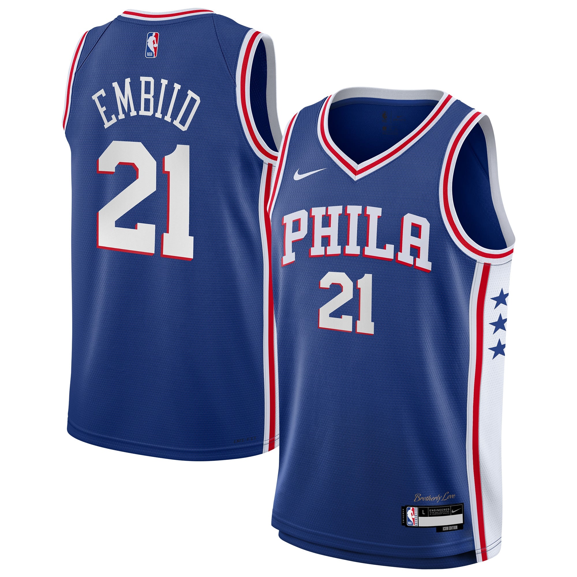 Philadelphia 76ers NBA Icon Swingman Jersey - Joel Embiid - Youth NBA Team Jersey Basketball Fan Apparel
