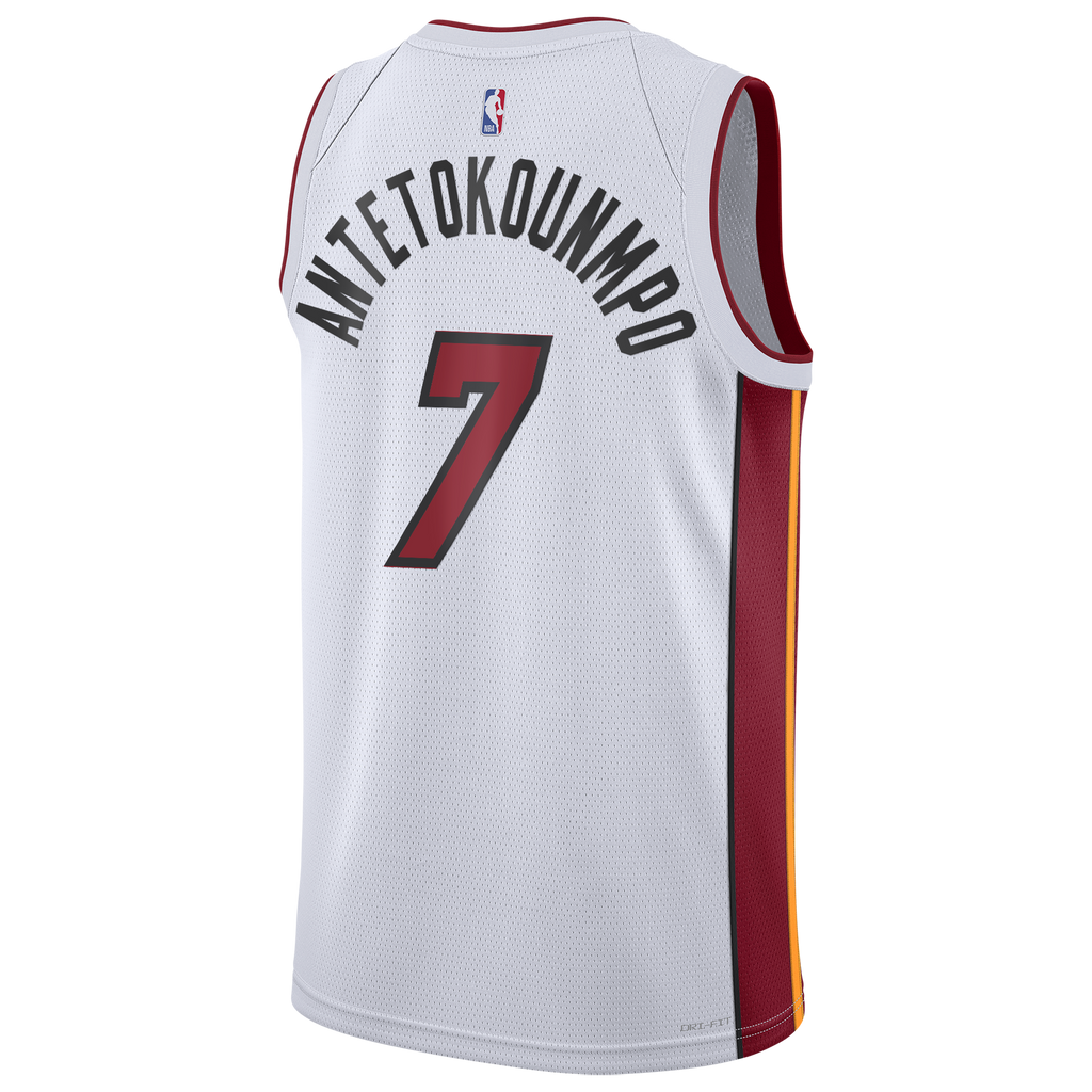 Miami Heat Nike Association Edition Swingman Jersey - White - Giannis Antetokounmpo - Youth NBA Team Jersey Basketball Fan Apparel