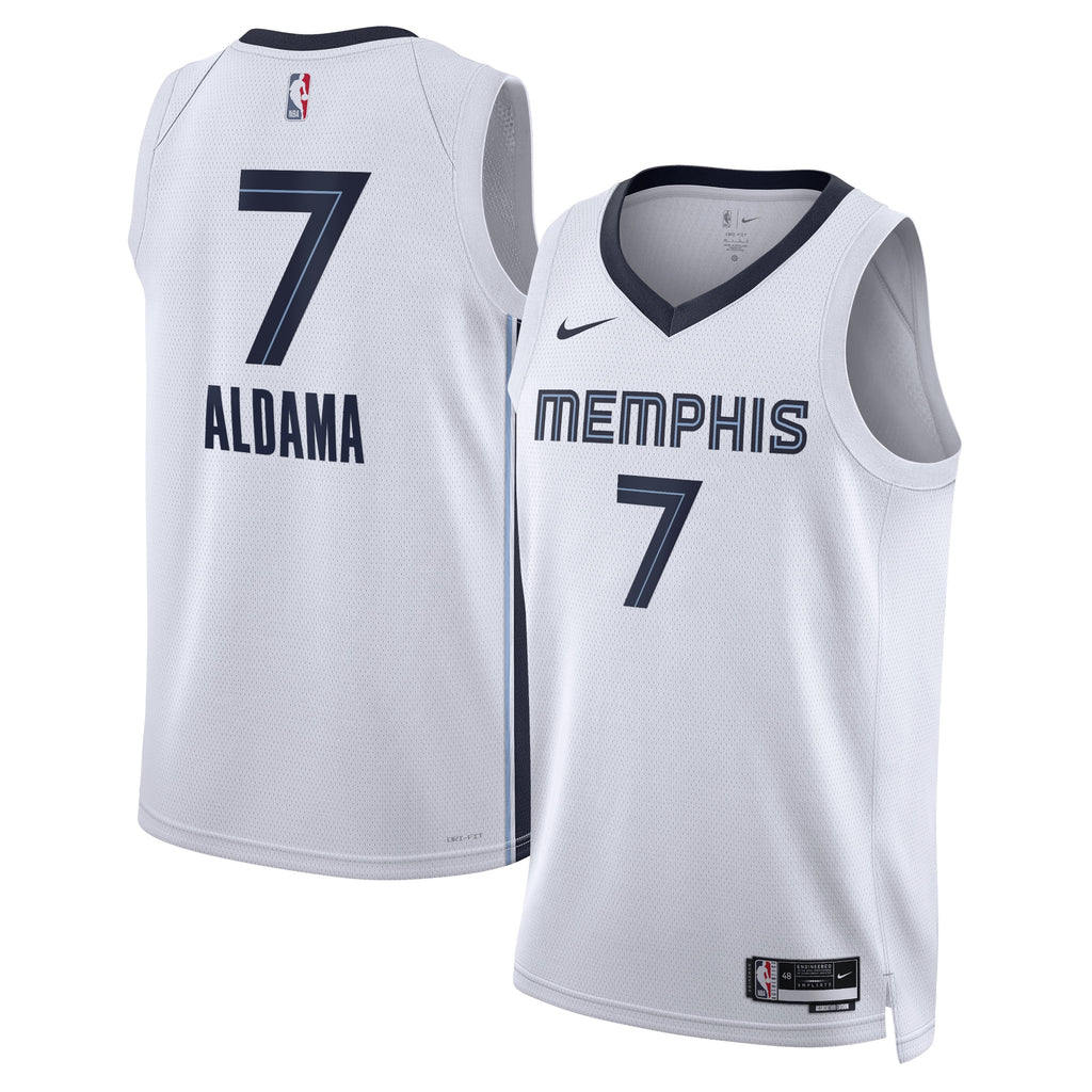 Memphis Grizzlies Nike Association Edition Swingman Jersey - White - Santi Aldama - Unisex NBA Team Jersey Basketball Fan Apparel