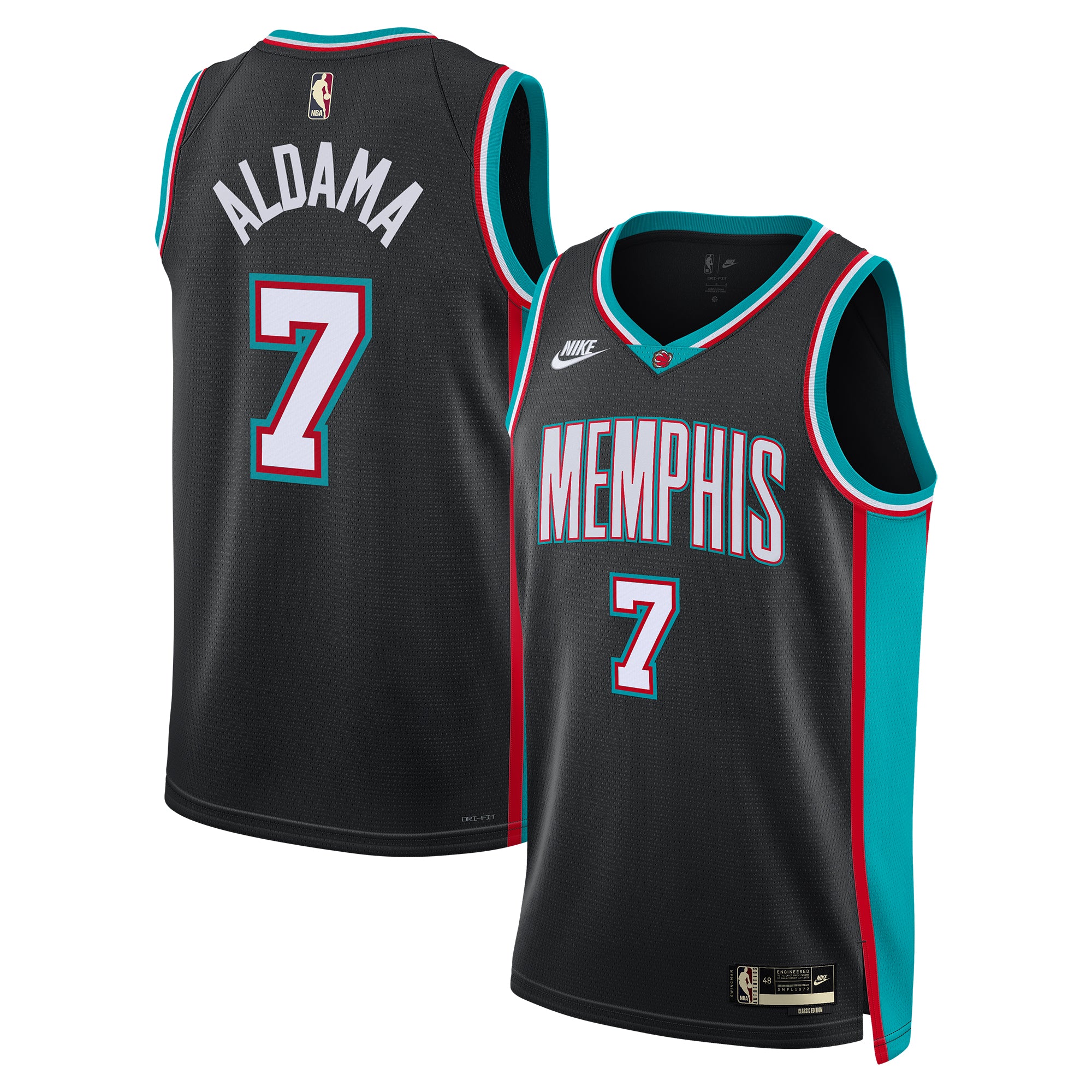 Memphis Grizzlies Nike Classic Edition Jersey - Black - Santi Aldama - Unisex NBA Team Jersey Basketball Fan Apparel