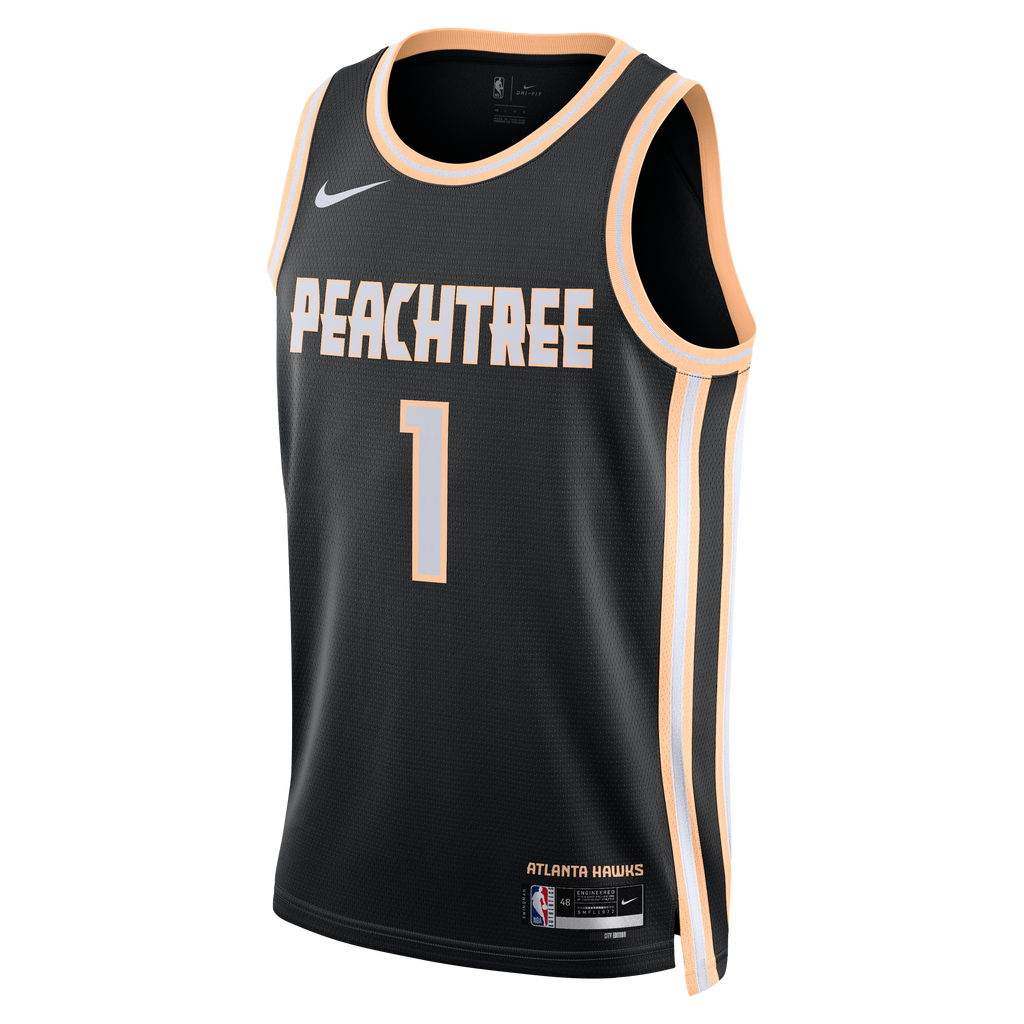 Nike Atlanta Hawks 2025/26 Nike City Edition Swingman Jersey - Black - Jalen Johnson - Unisex NBA Team Jersey Basketball Fan Apparel