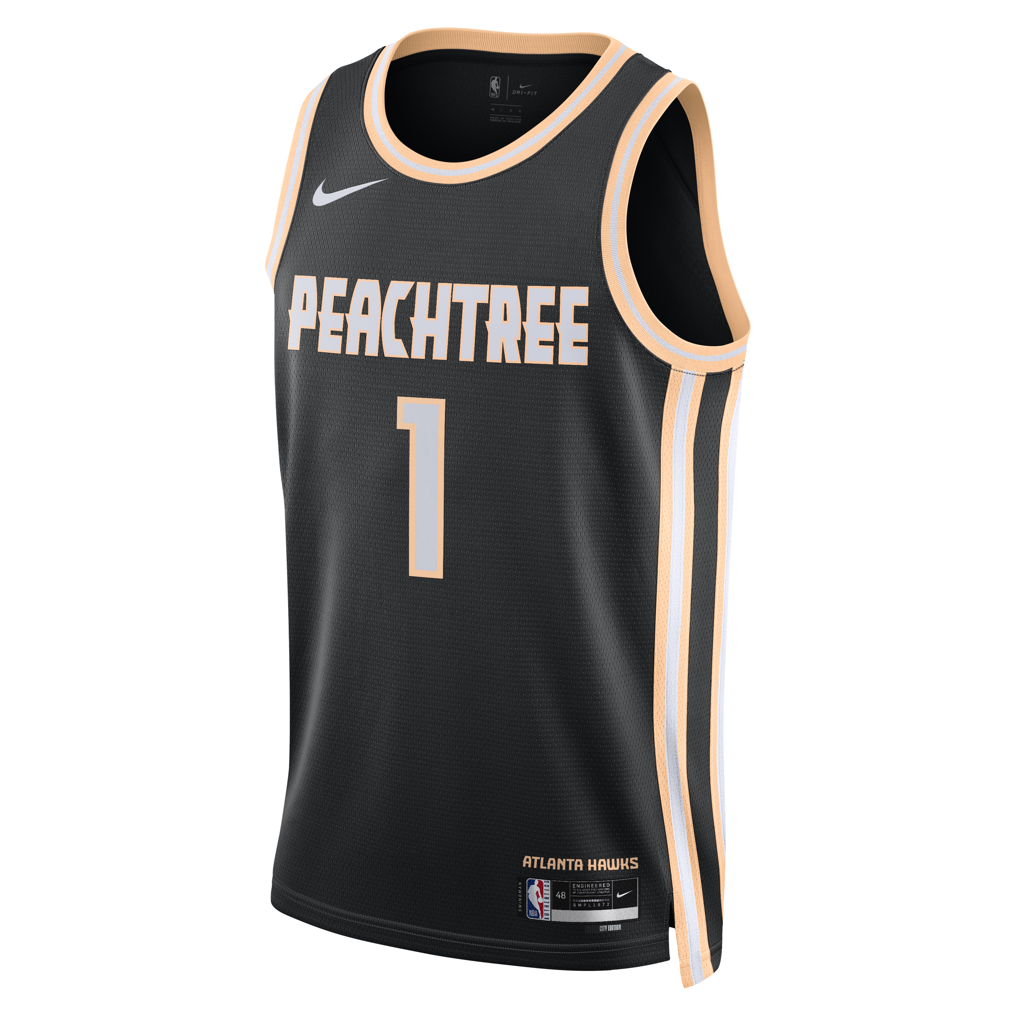 Nike Atlanta Hawks 2025/26 Nike City Edition Swingman Jersey - Black - Jalen Johnson - Unisex NBA Team Jersey Basketball Fan Apparel