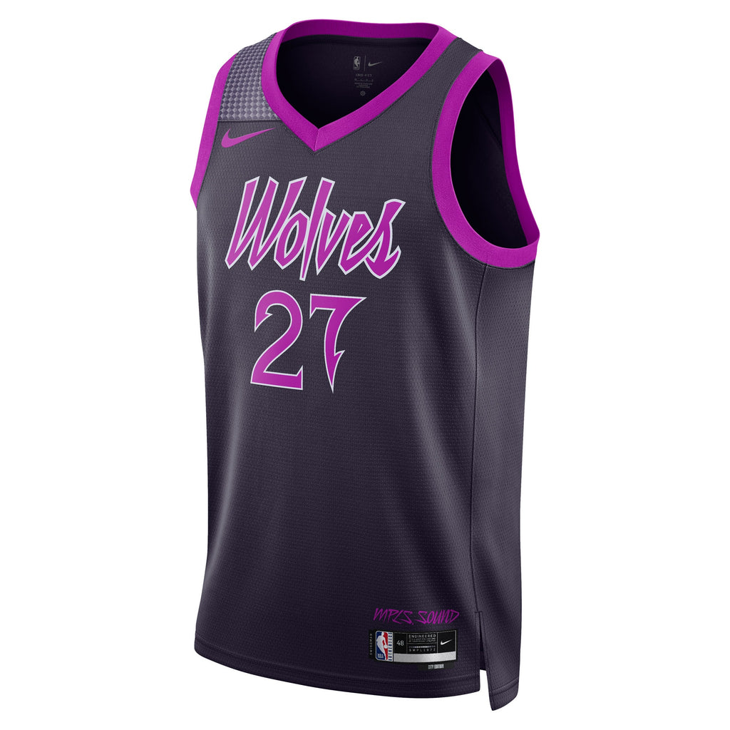 Minnesota Timberwolves Nike 2025/26 City Edition Swingman Jersey - Black - Rudy Gobert - Unisex NBA Team Jersey Basketball Fan Apparel