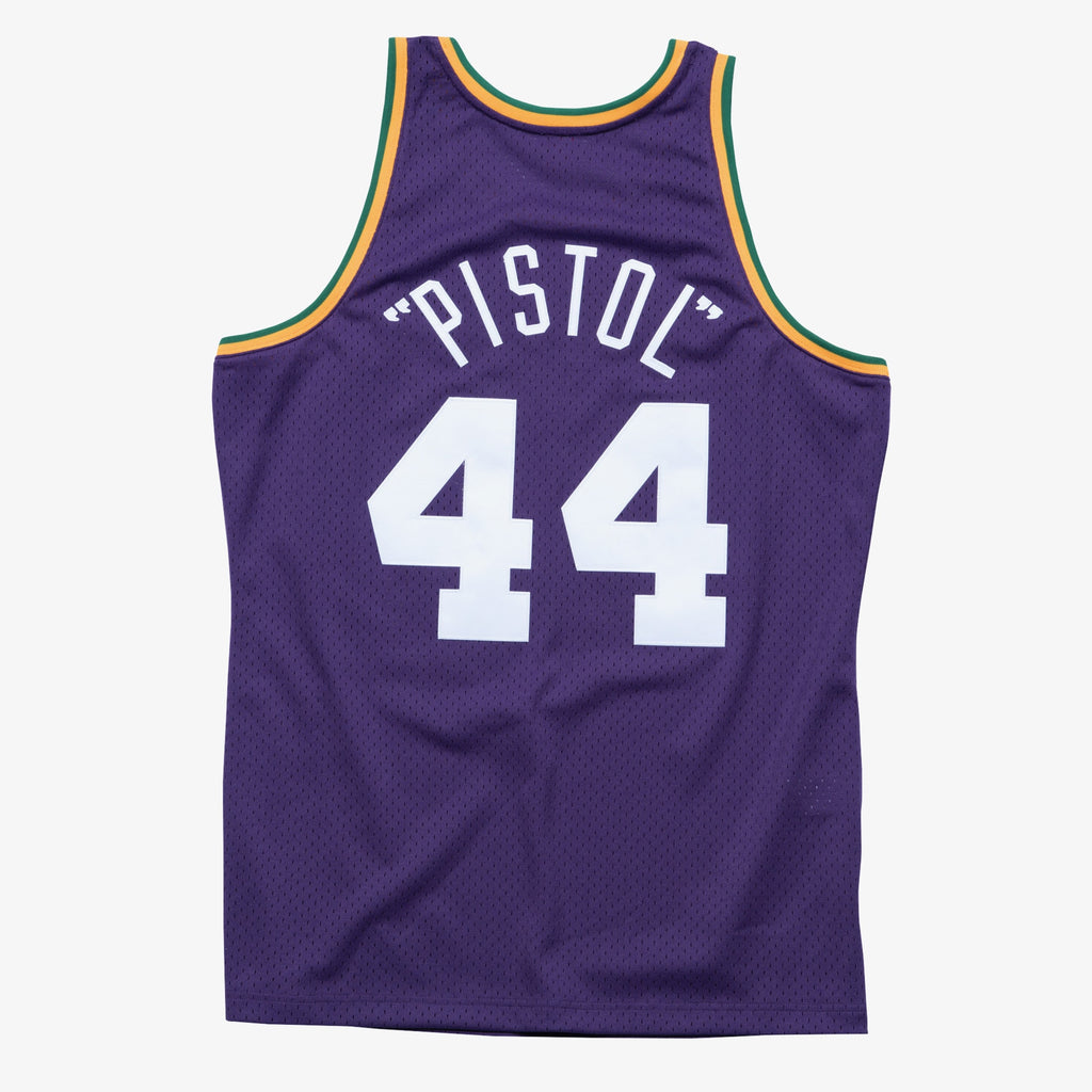 New Orleans Jazz Mitchell & Ness Pete Maravich 1974 Swingman Road Authentic Jersey - Purple NBA Team Jersey Basketball Fan Apparel
