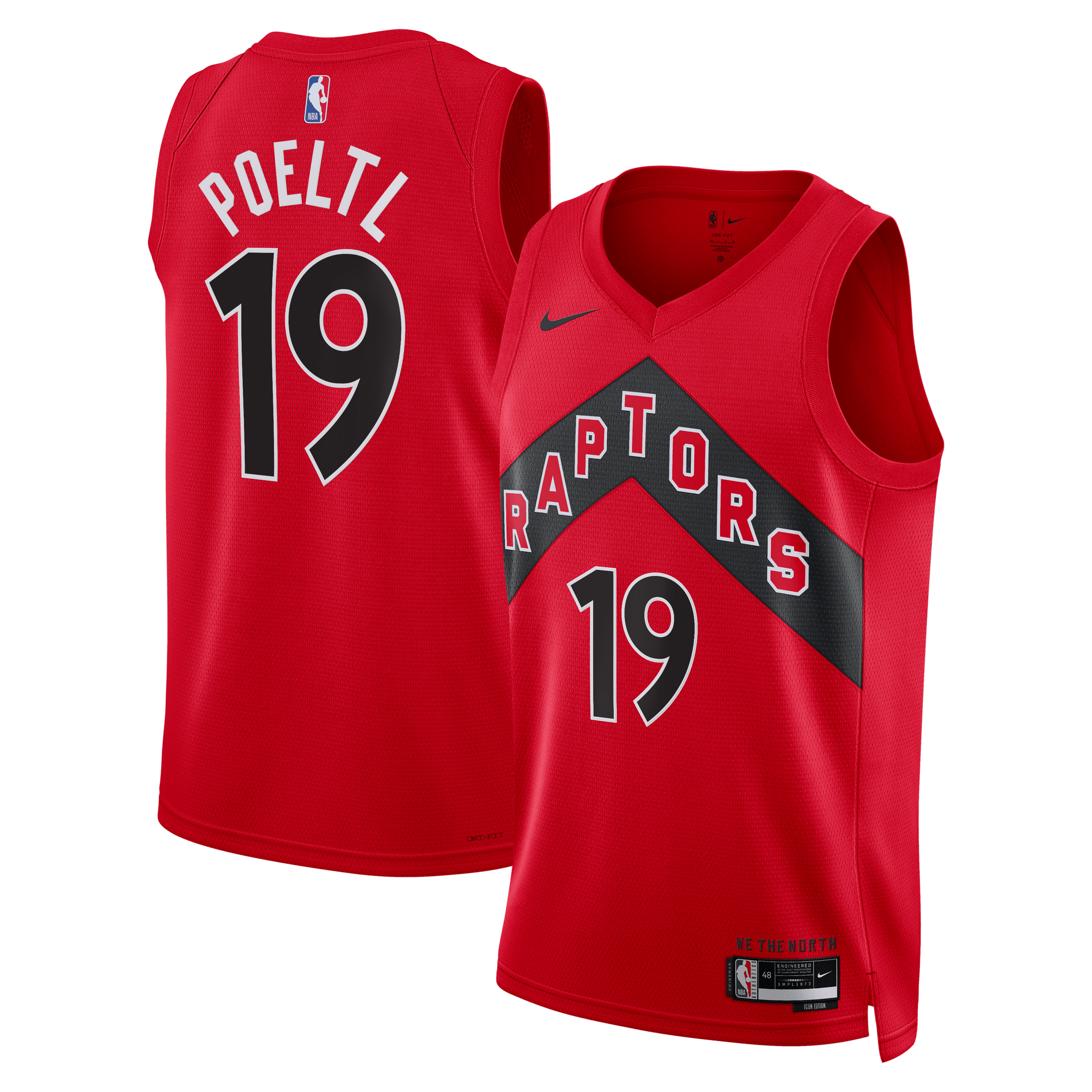 Toronto Raptors Nike Icon Edition Swingman Jersey - Red - Jakob Poeltl - Unisex NBA Team Jersey Basketball Fan Apparel