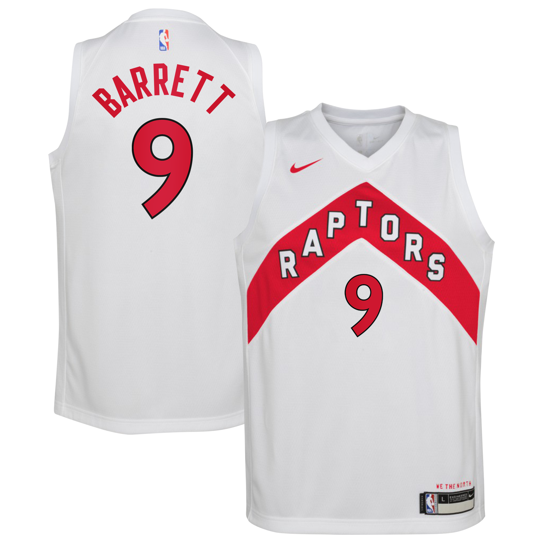 Toronto Raptors Nike Association Edition Swingman Jersey - White - RJ Barrett - Youth NBA Team Jersey Basketball Fan Apparel