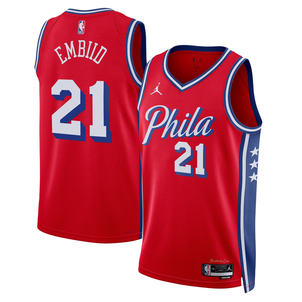 Philadelphia 76ers Jordan Statement Edition Swingman Jersey - Red - Joel Embiid - Unisex NBA Team Jersey Basketball Fan Apparel