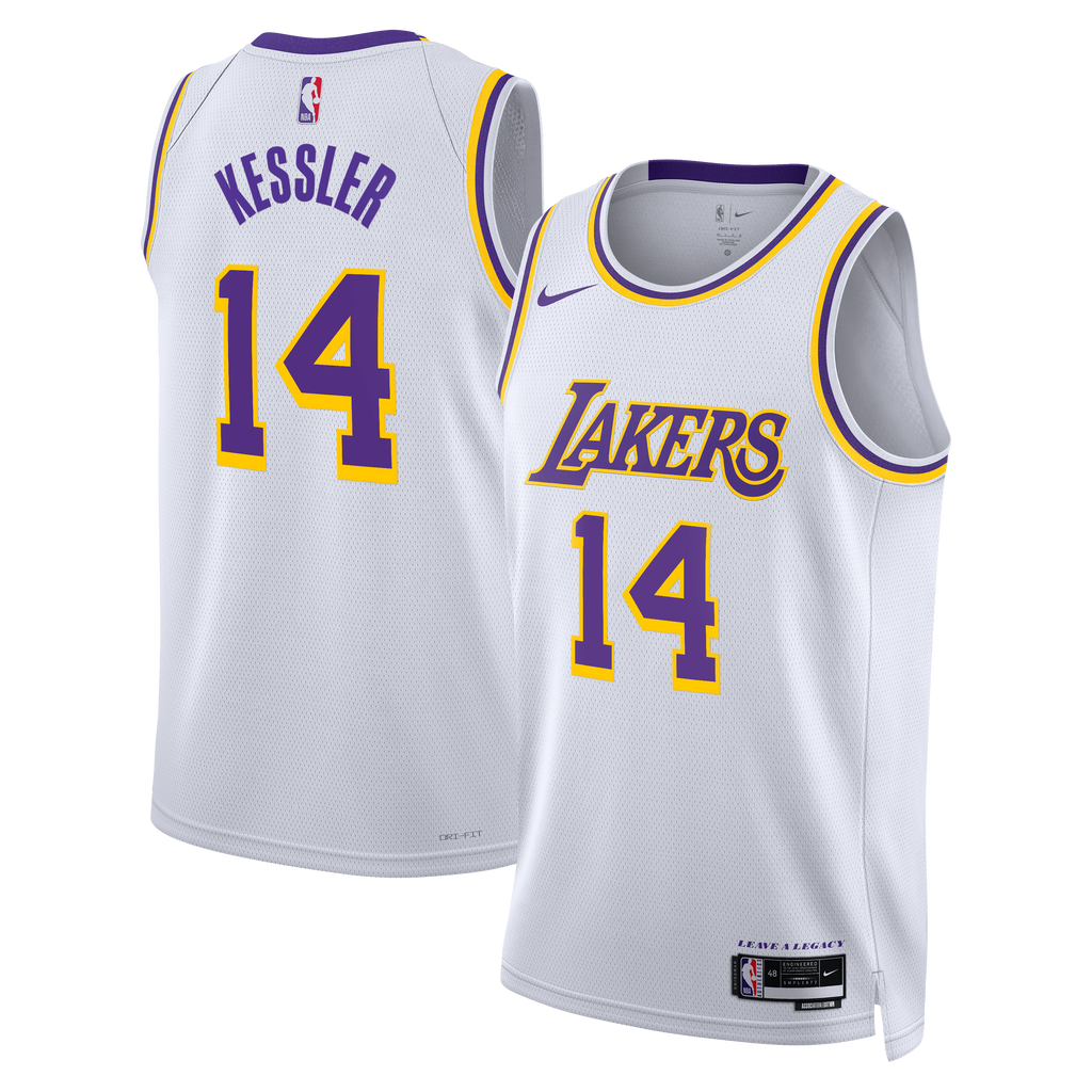 Los Angeles Lakers Nike Association Edition Swingman Jersey - White - Walker Kessler - Unisex NBA Team Jersey Basketball Fan Apparel