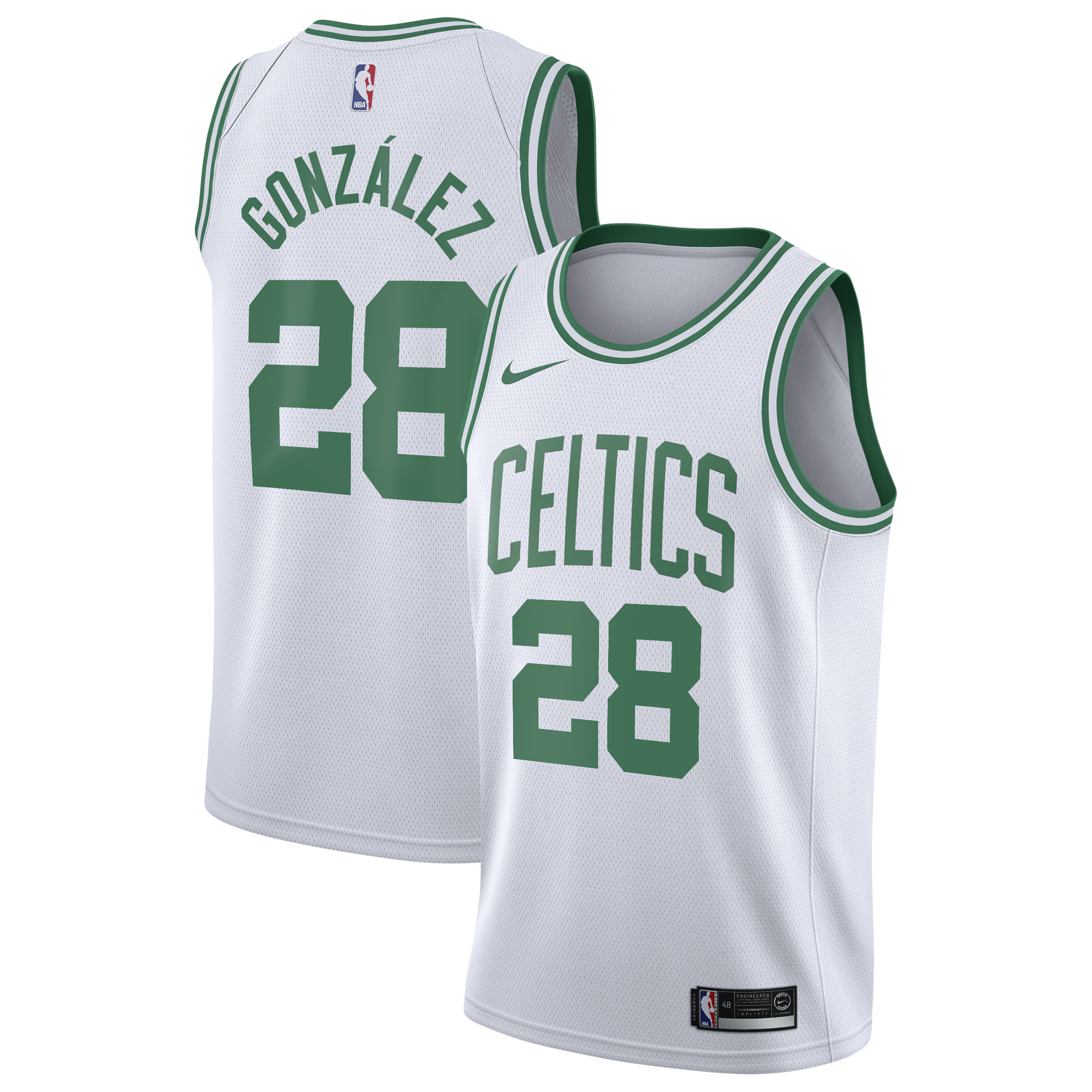 Boston Celtics Nike Association Edition Swingman Jersey - White - Hugo González - Youth NBA Team Jersey Basketball Fan Apparel