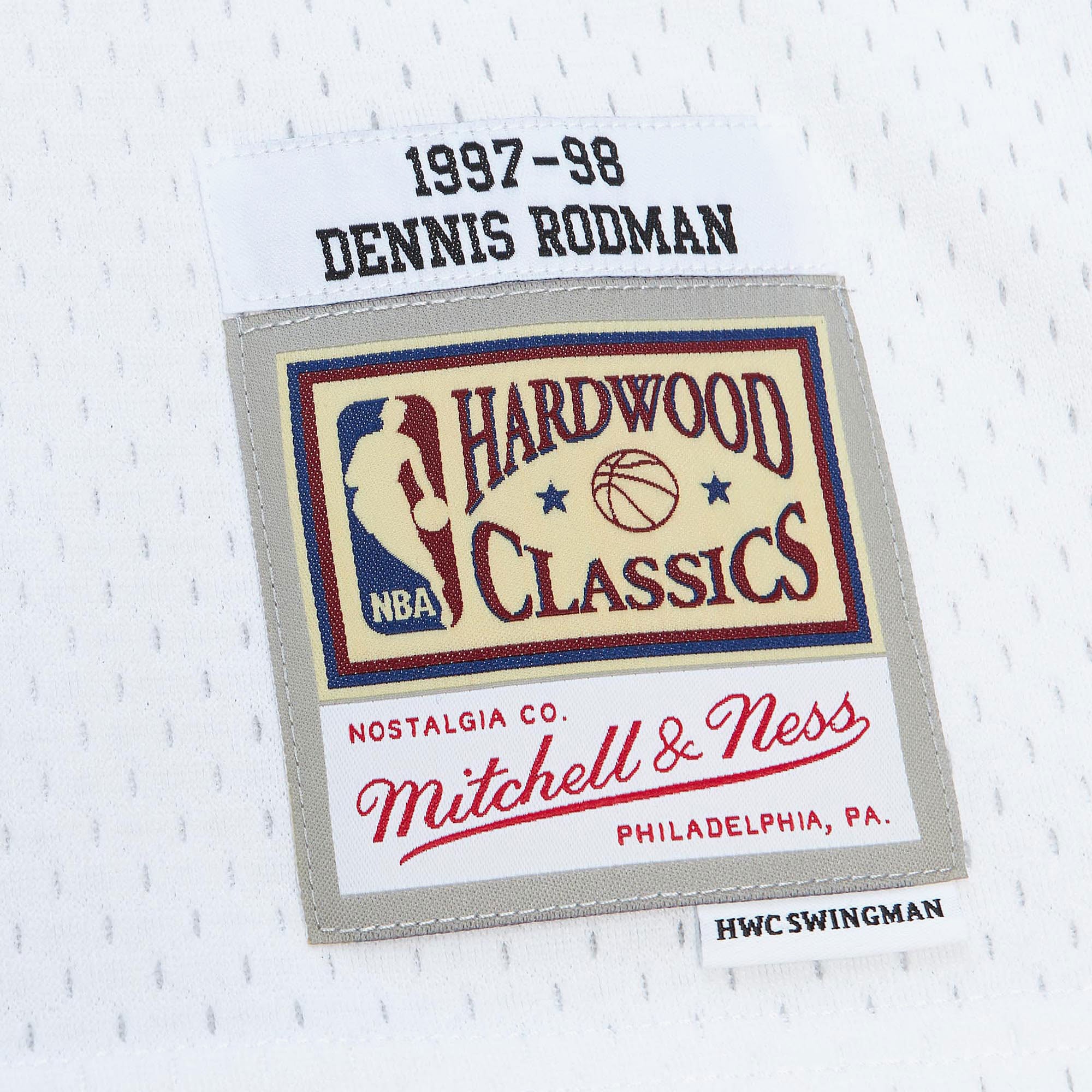 Chicago Bulls Mitchell & Ness Dennis Rodman 1997 Cracked Cement Swingman Jersey - White NBA Team Jersey Basketball Fan Apparel