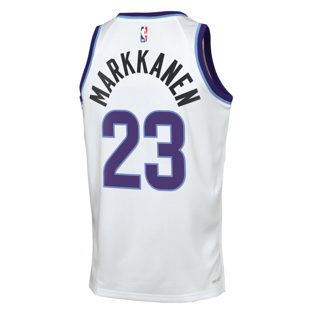 Utah Jazz Nike Replica Association Edition Swingman Jersey - White - Lauri Markkanen - Youth NBA Team Jersey Basketball Fan Apparel