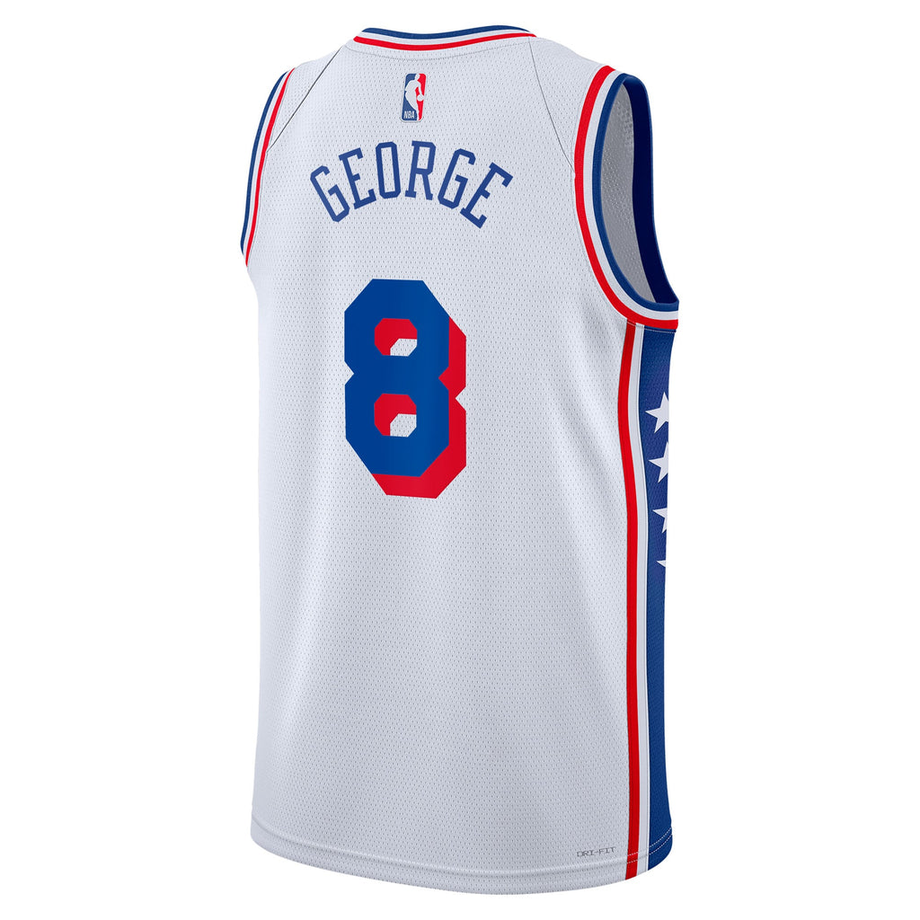 Philadelphia 76ers Nike Association Edition Swingman Jersey - White - Paul George - Unisex NBA Team Jersey Basketball Fan Apparel