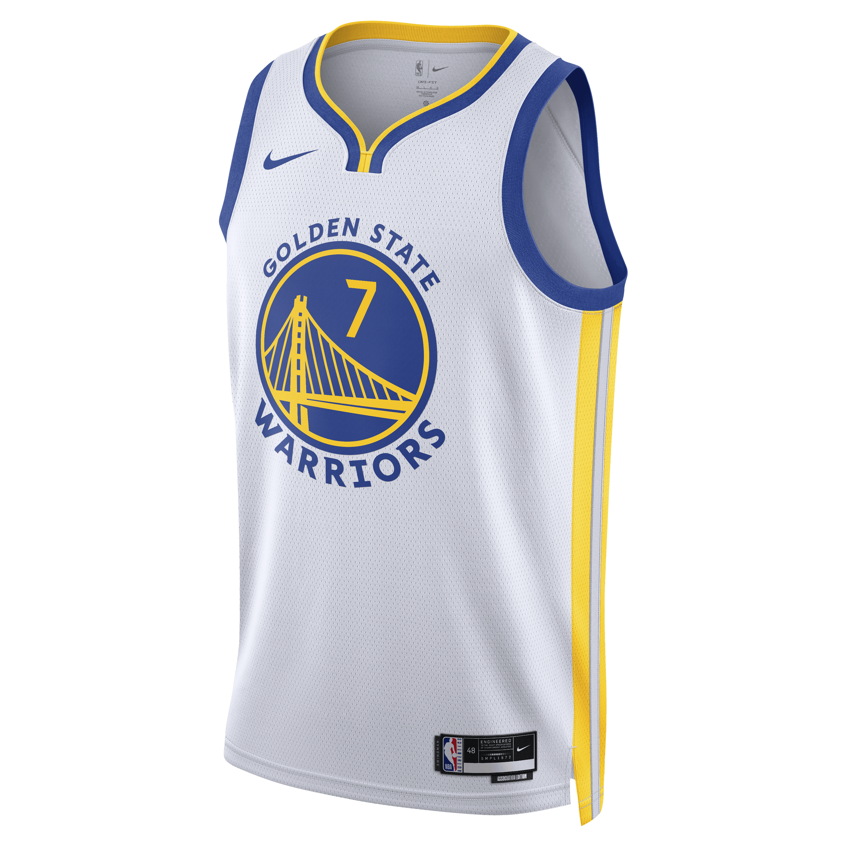Golden State Warriors Nike Association Edition Swingman Jersey - White - Kristaps Porziņģis - Unisex NBA Team Jersey Basketball Fan Apparel