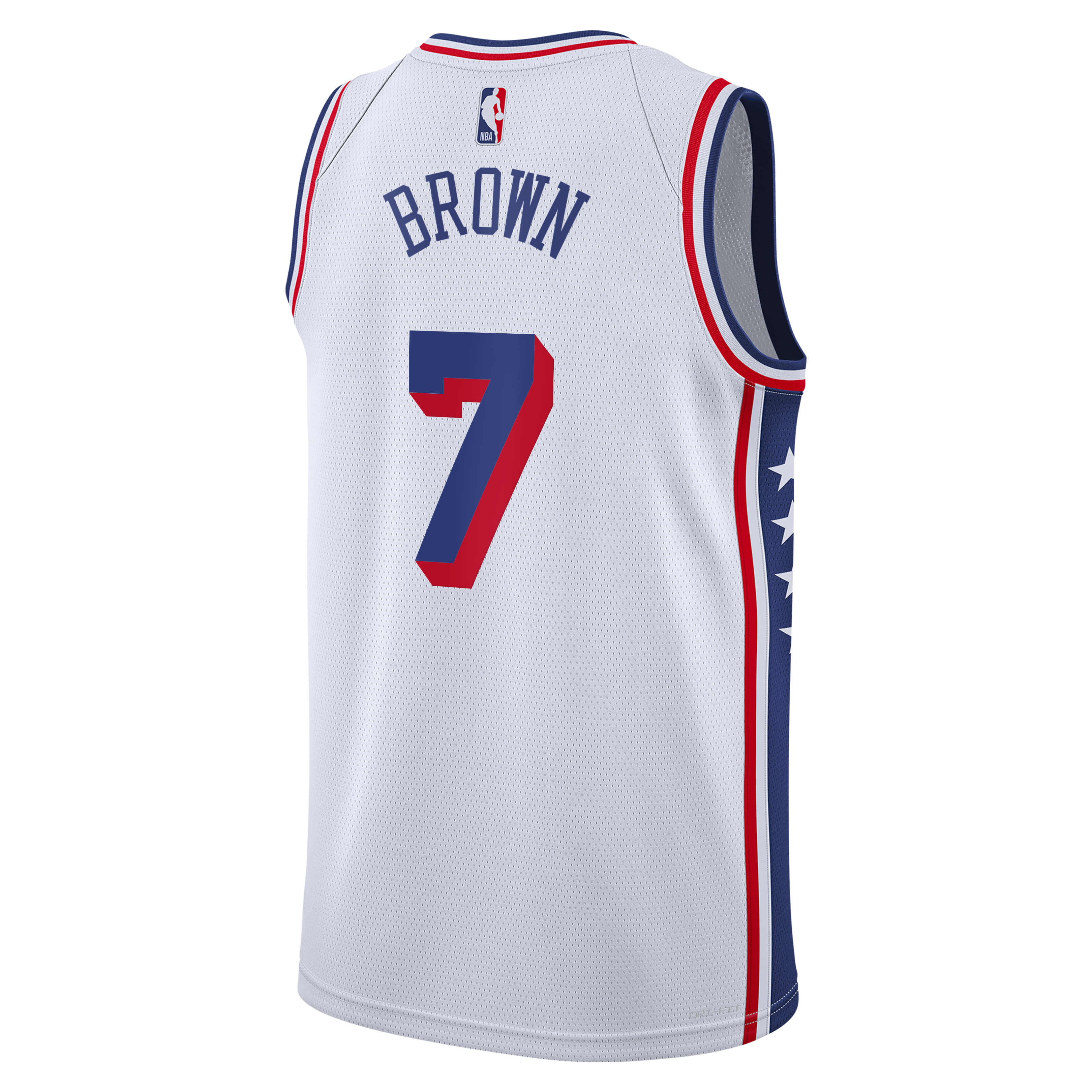 Philadelphia 76ers Nike Association Edition Swingman Jersey - White - Jaylen Brown - Youth NBA Team Jersey Basketball Fan Apparel