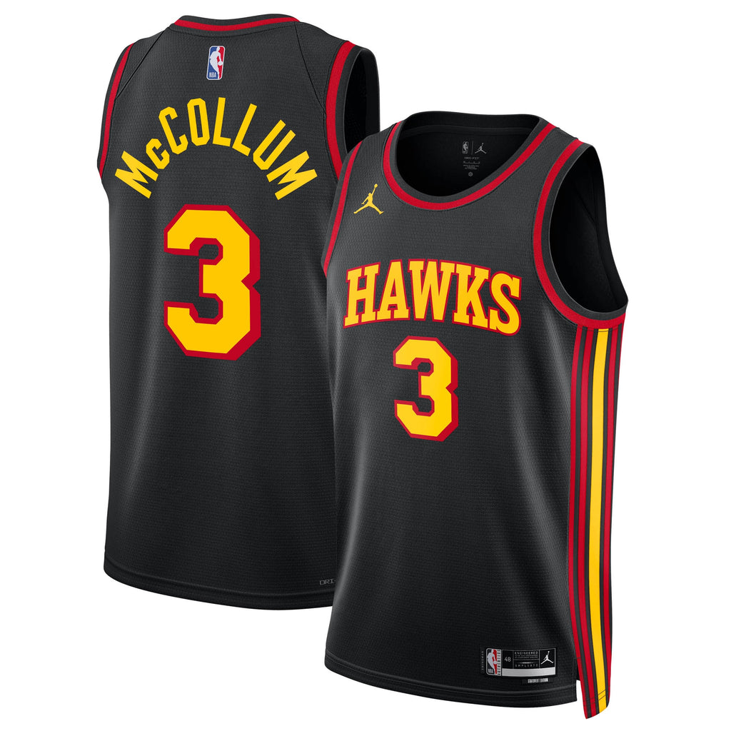 Atlanta Hawks Jordan Brand Statement Edition Swingman Jersey - Black - CJ McCollum - Unisex NBA Team Jersey Basketball Fan Apparel