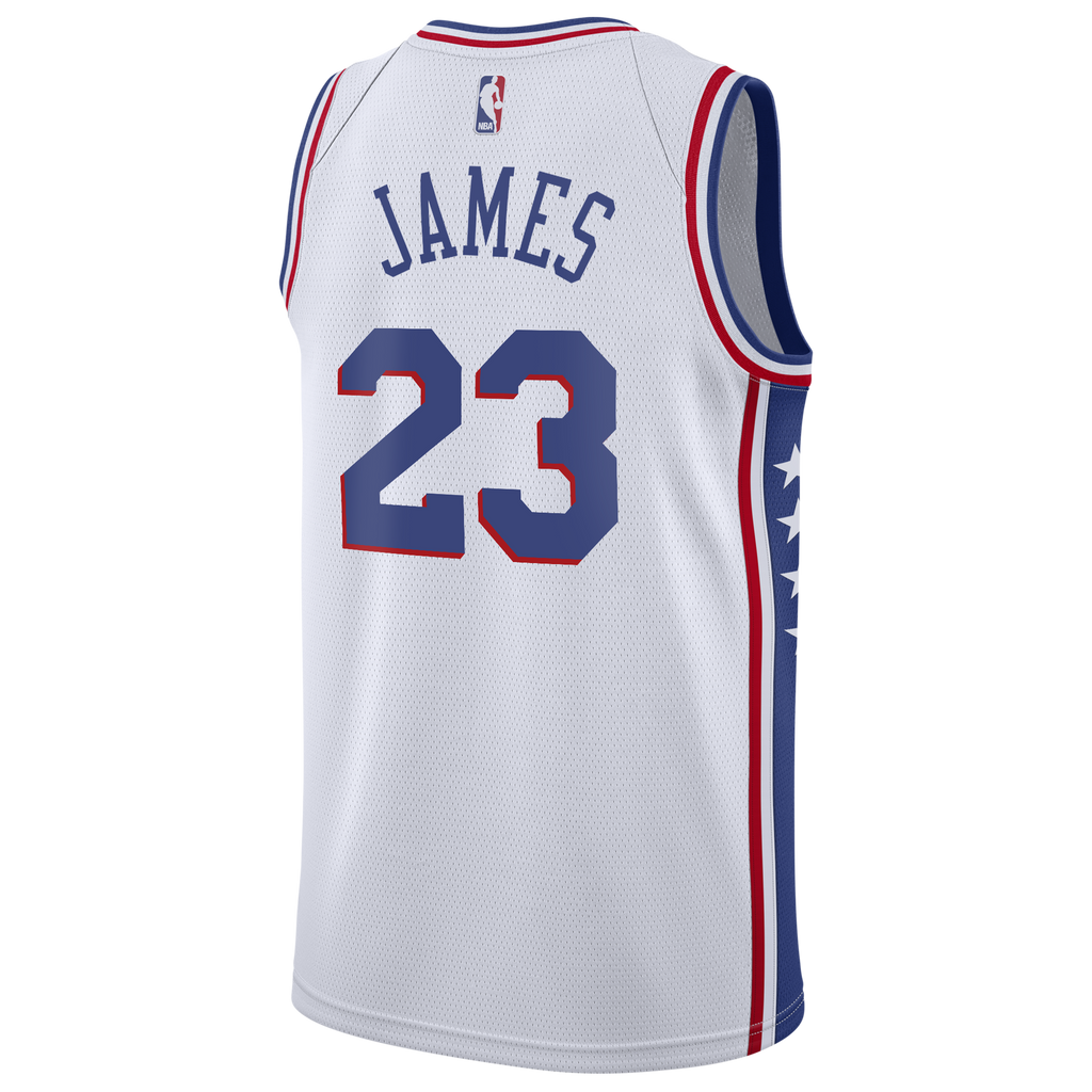Philadelphia 76ers Nike Association Edition Swingman Jersey - White - LeBron James - Youth NBA Team Jersey Basketball Fan Apparel