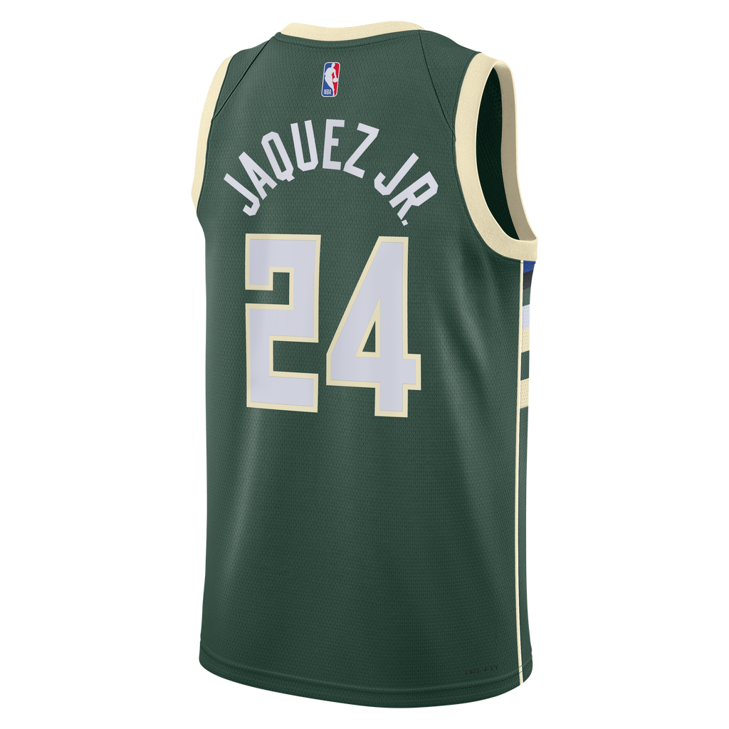 Milwaukee Bucks Nike Icon Edition Swingman Jersey - Hunter Green - Jaime Jaquez Jr. - Unisex NBA Team Jersey Basketball Fan Apparel