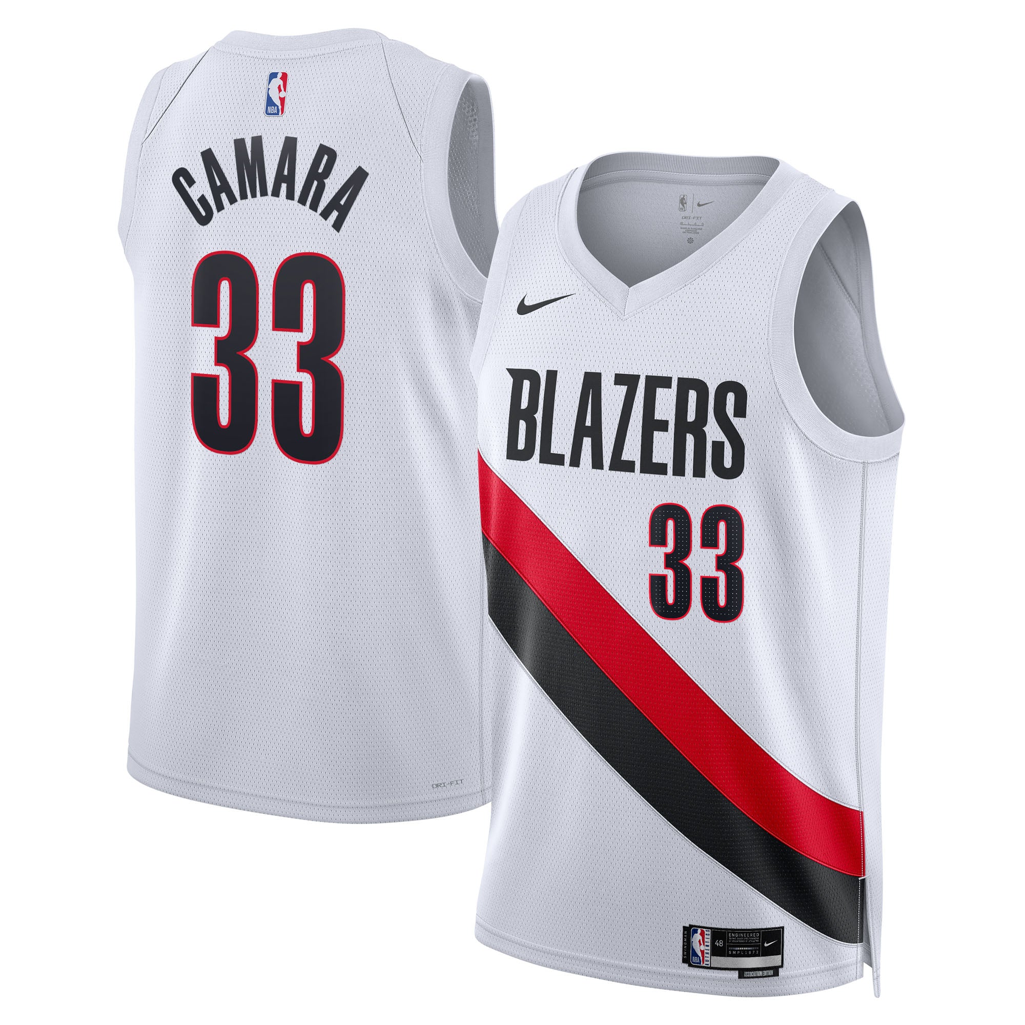Portland Trail Blazers Nike Replica Association Edition Swingman Jersey - White - Toumani Camara - Unisex NBA Team Jersey Basketball Fan Apparel