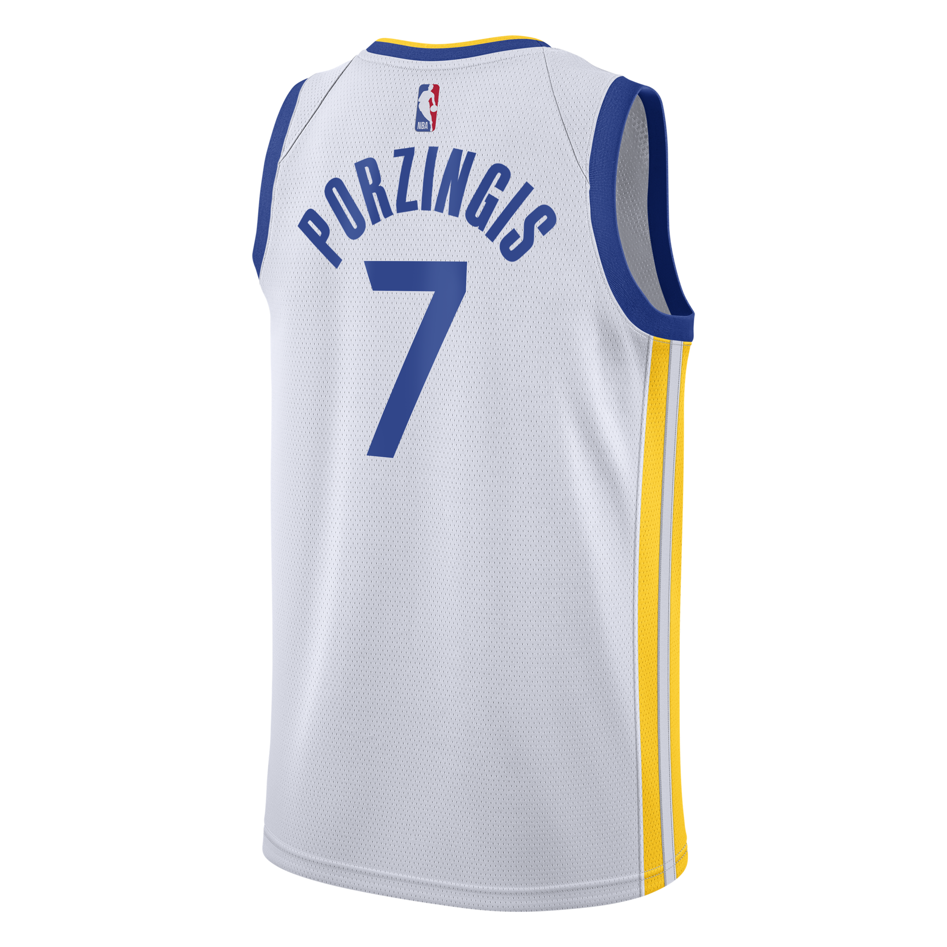Golden State Warriors Nike Association Edition Swingman Jersey - White - Kristaps Porziņģis - Youth NBA Team Jersey Basketball Fan Apparel
