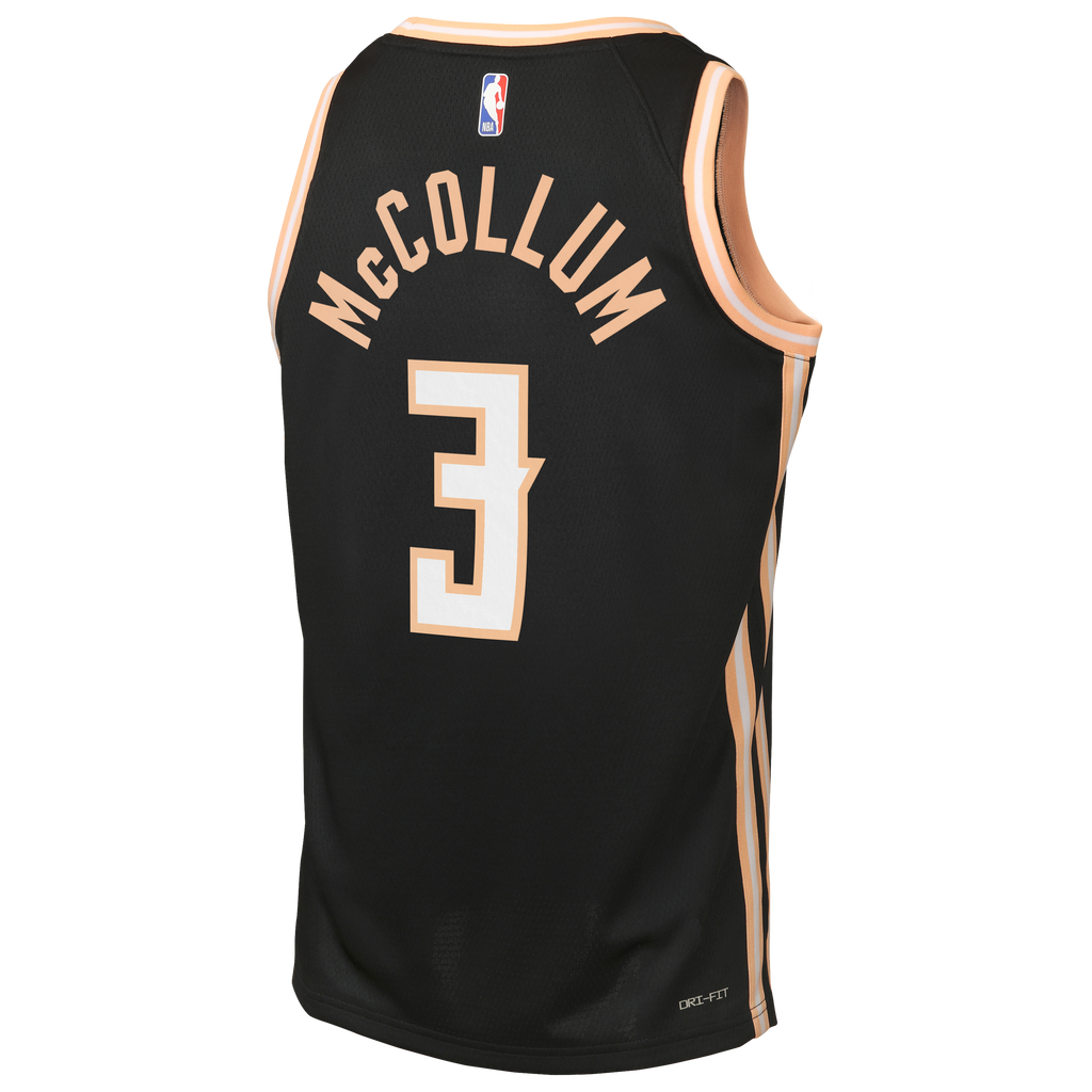 Nike Atlanta Hawks 2025/26 Nike City Edition Swingman Jersey - Black - CJ McCollum - Youth NBA Team Jersey Basketball Fan Apparel
