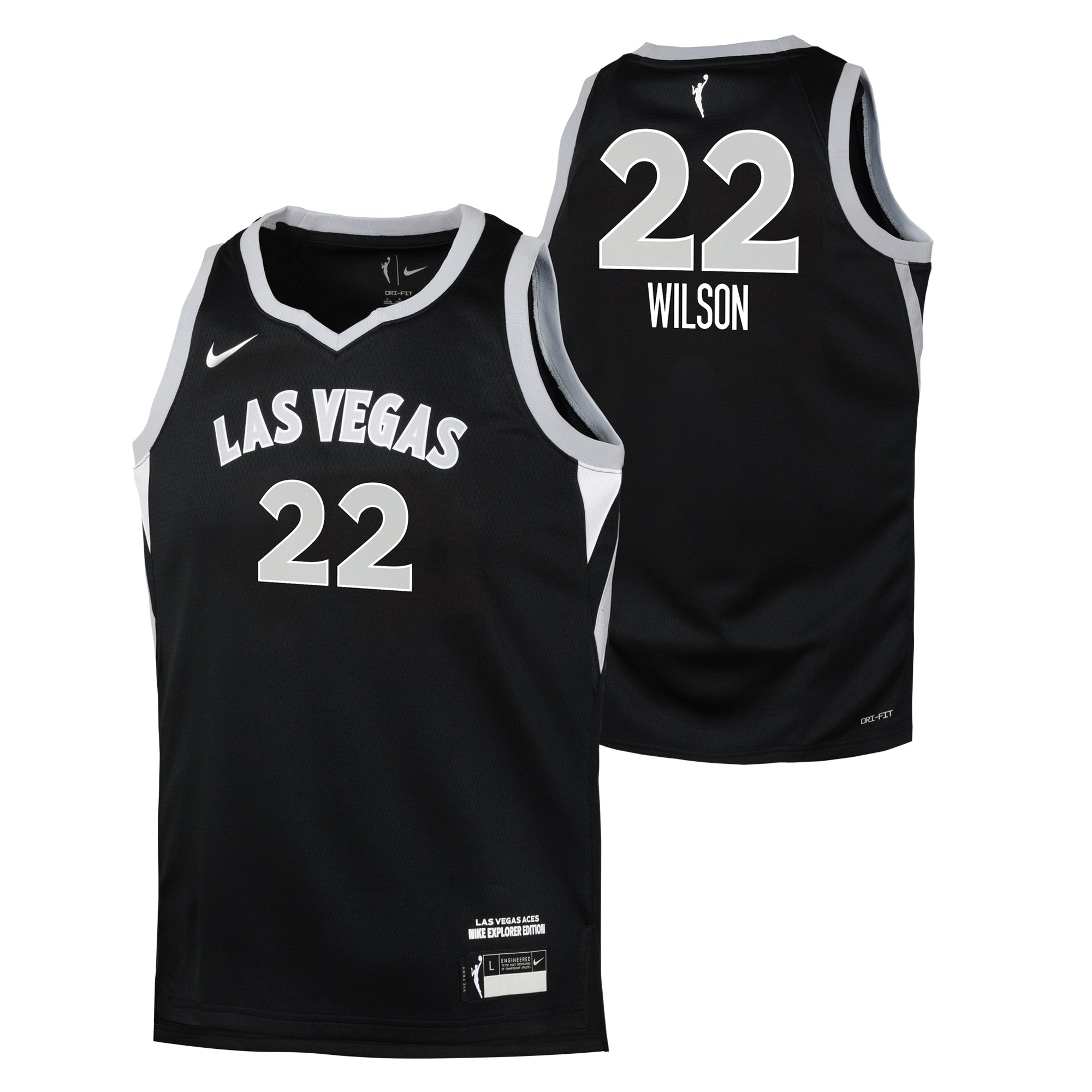 WNBA Las Vegas Aces Nike Jersey - A'Ja Wilson - Youth NBA Team Jersey Basketball Fan Apparel