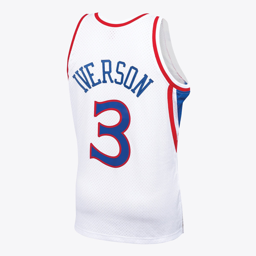 Philadelphia 76ers Mitchell & Ness Allen Iverson 1996 Swingman Jersey - White - Men's NBA Team Jersey Basketball Fan Apparel