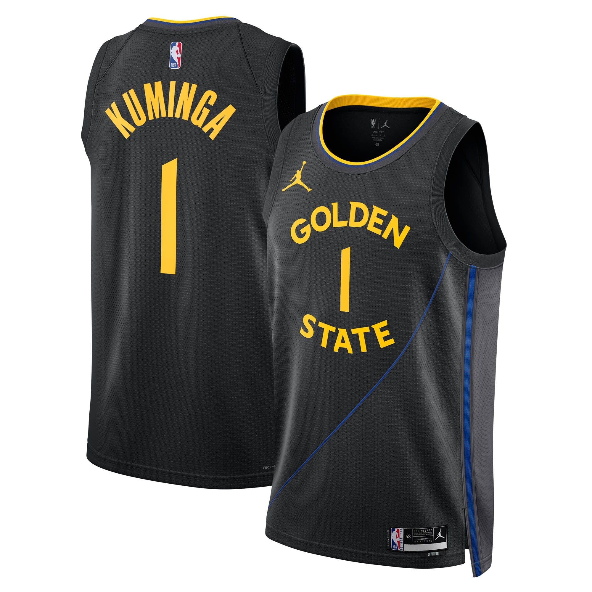 Golden State Warriors Jordan Brand 2024/25 Statement Edition Swingman Jersey - Black - Jonathan Kuminga - Unisex NBA Team Jersey Basketball Fan Appare