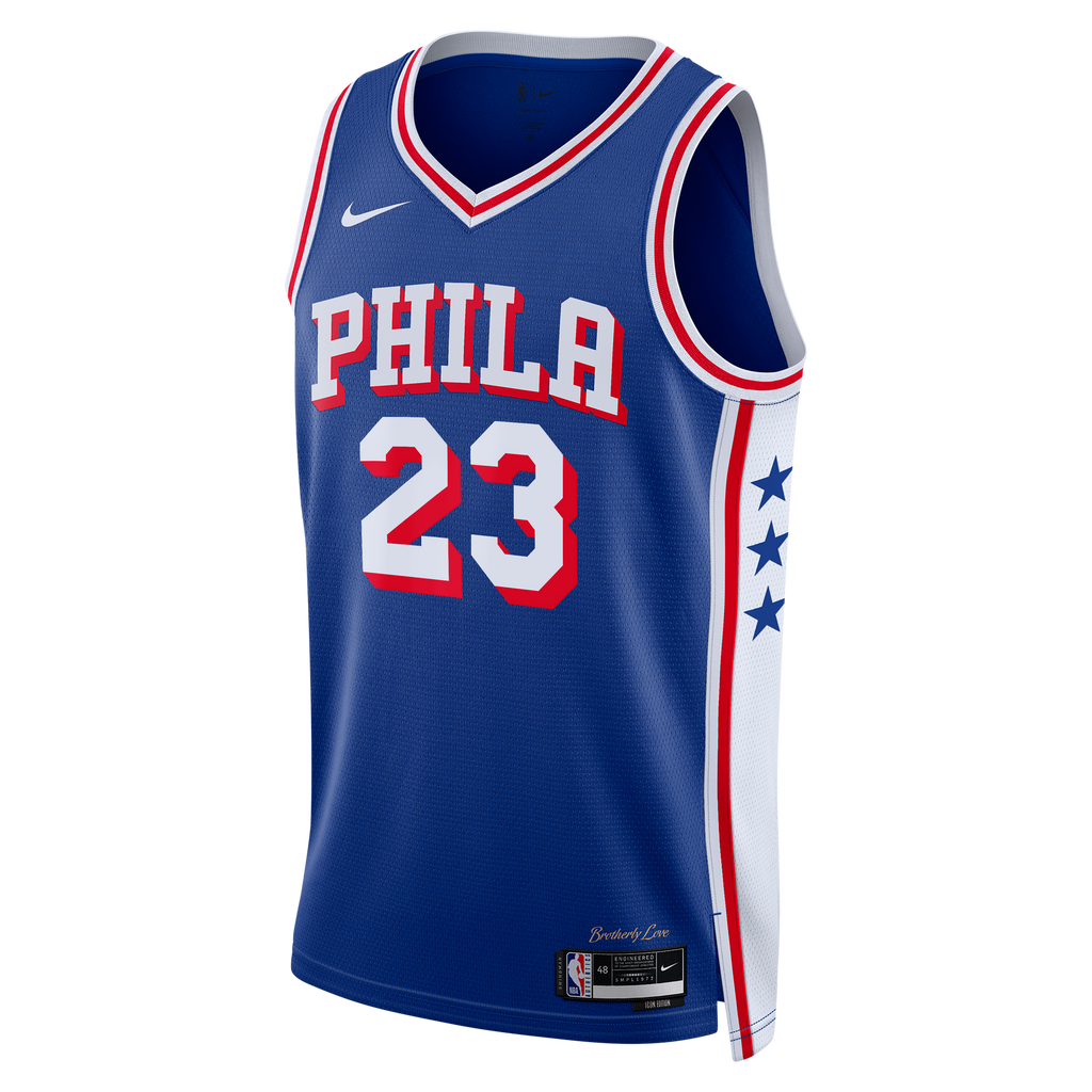 Philadelphia 76ers Nike Icon Edition Swingman Jersey - Royal - LeBron James - Unisex NBA Team Jersey Basketball Fan Apparel