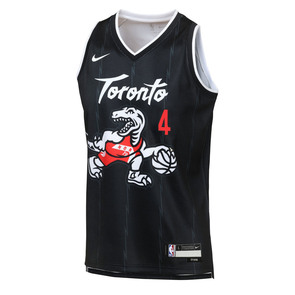 Toronto Raptors Nike 2025/26 City Edition Swingman Jersey - Black - Scottie Barnes - Youth NBA Team Jersey Basketball Fan Apparel