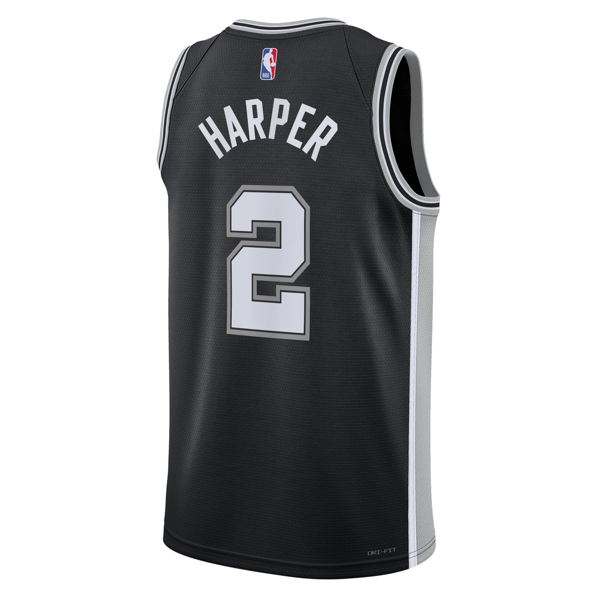 San Antonio Spurs Nike Icon Edition Swingman Jersey NBA 2025 First Round Draft Pick - Black - Dylan Harper - Unisex NBA Team Jersey Basketball Fan App
