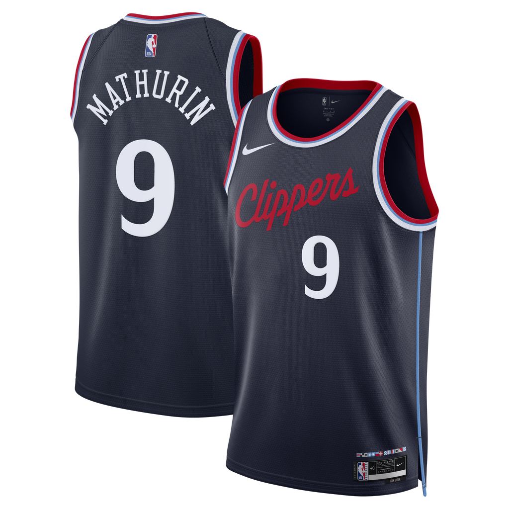 Los Angeles Clippers Nike Replica Icon Edition Swingman Jersey - Navy - Bennedict Mathurin - Youth NBA Team Jersey Basketball Fan Apparel