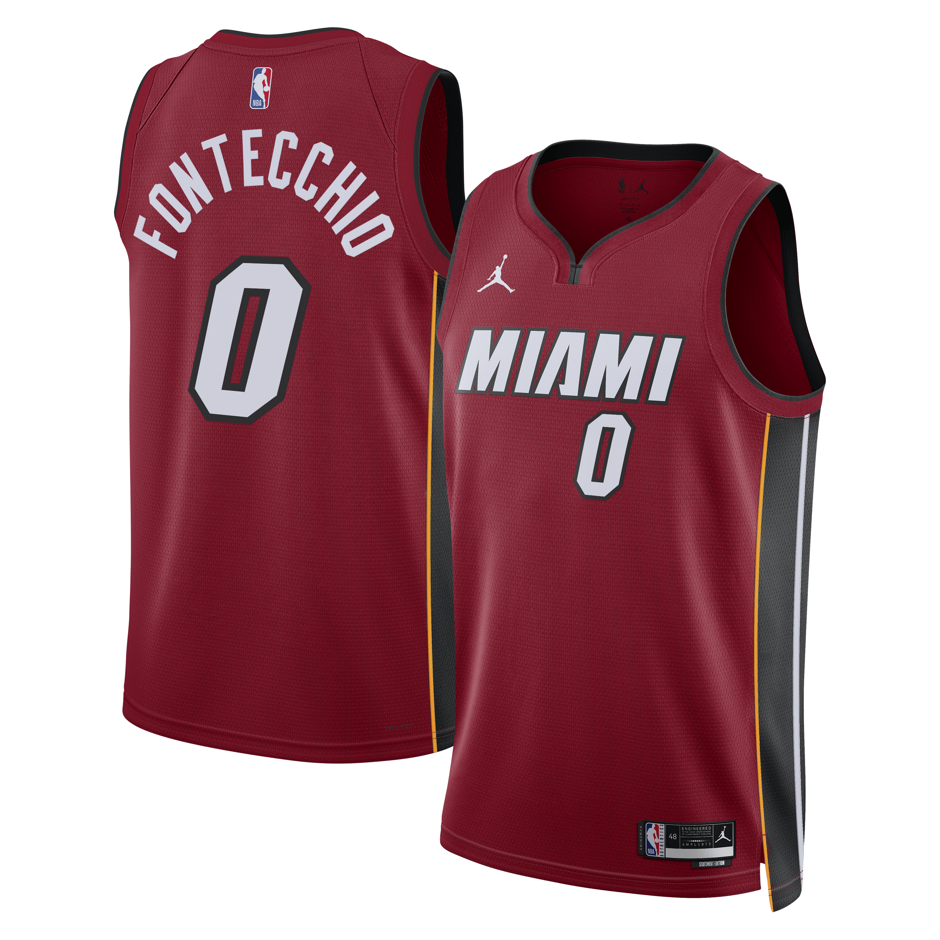 Miami Heat Jordan Brand Statement Edition Swingman Jersey - Red - Simone Fontecchio - Unisex NBA Team Jersey Basketball Fan Apparel