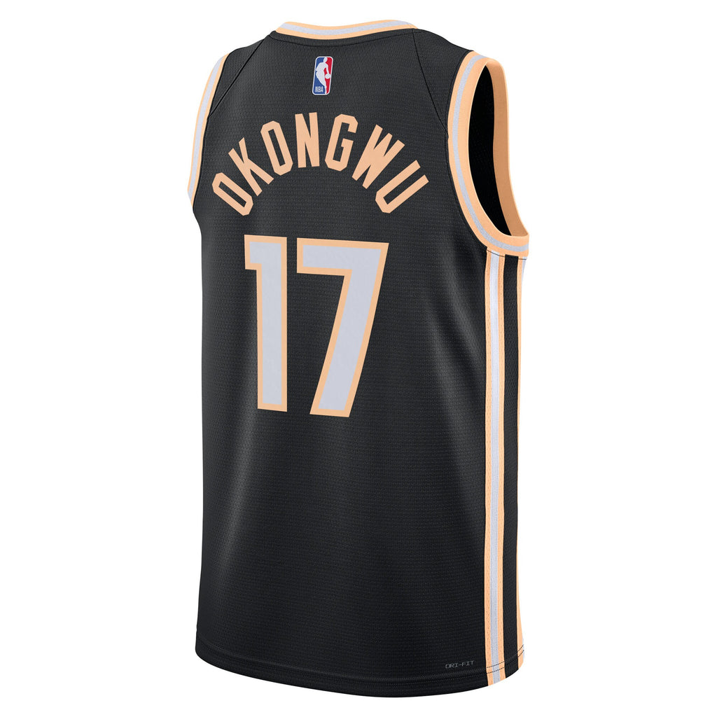 Atlanta Hawks Nike 2025/26 City Edition Swingman Jersey - Black - Onyeka Okongwu - Unisex NBA Team Jersey Basketball Fan Apparel