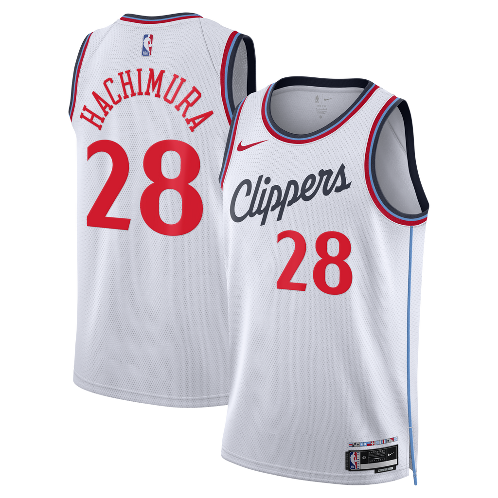 Los Angeles Clippers Nike Replica Association Edition Swingman Jersey - White - Rui Hachimura - Unisex NBA Team Jersey Basketball Fan Apparel