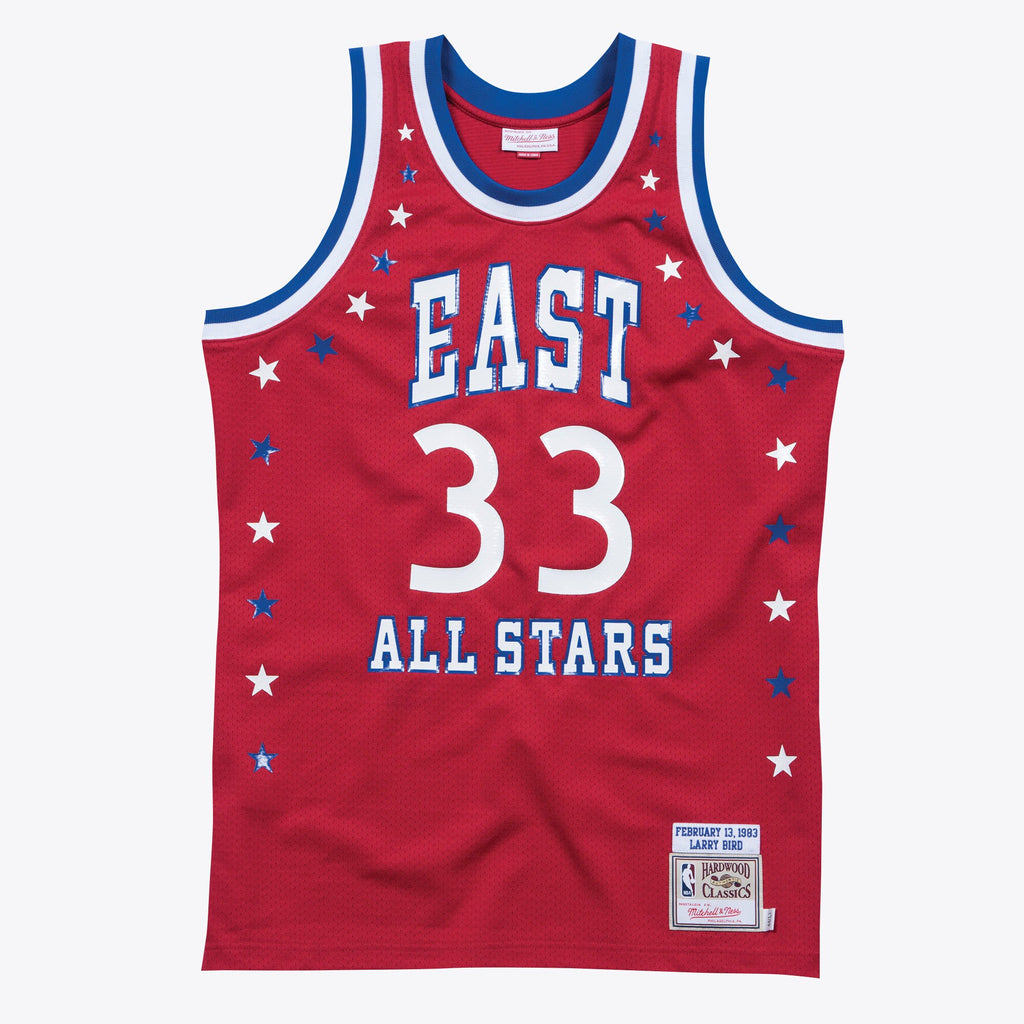 NBA All-Star East Mitchell & Ness Larry Bird Authentic All-Star Jersey - Scarlett - Men's NBA Team Jersey Basketball Fan Apparel