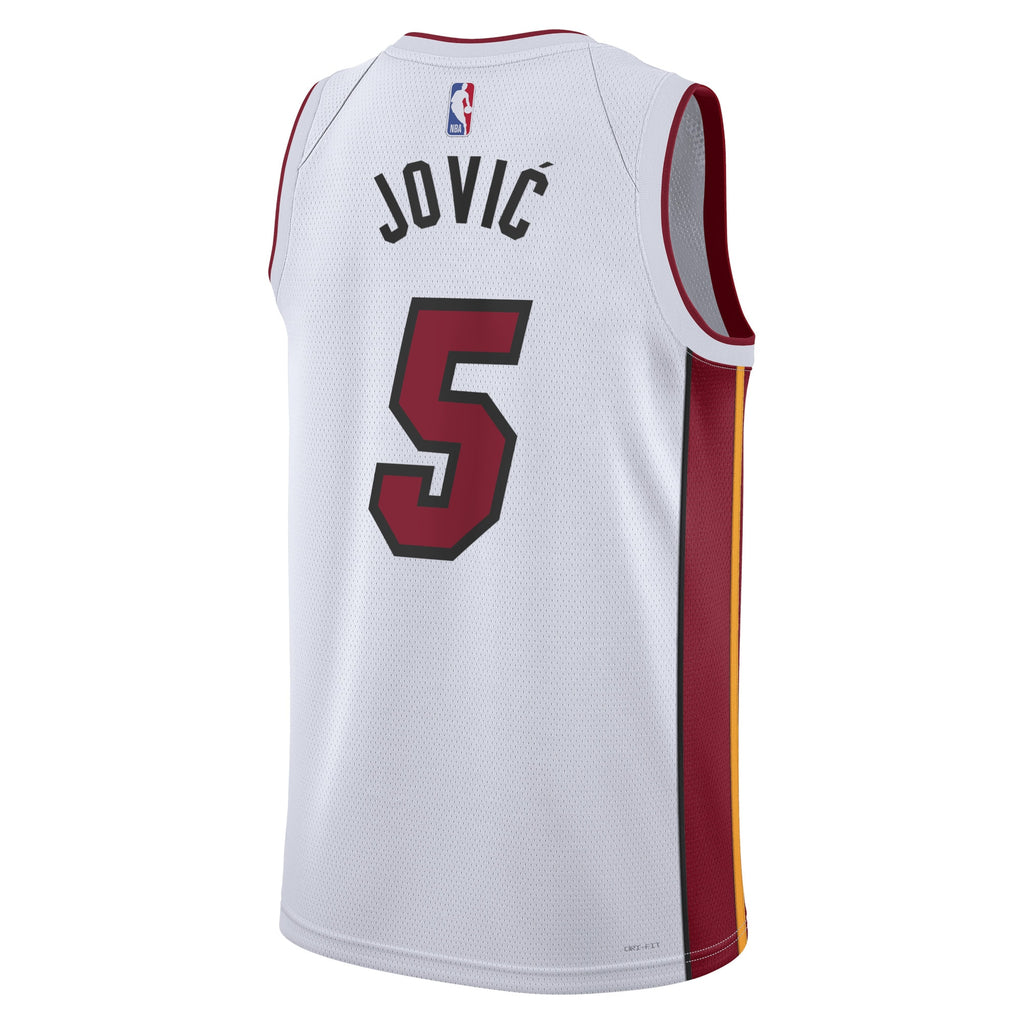 Miami Heat Nike Association Edition Swingman Jersey - White - Nikola Jović - Unisex NBA Team Jersey Basketball Fan Apparel