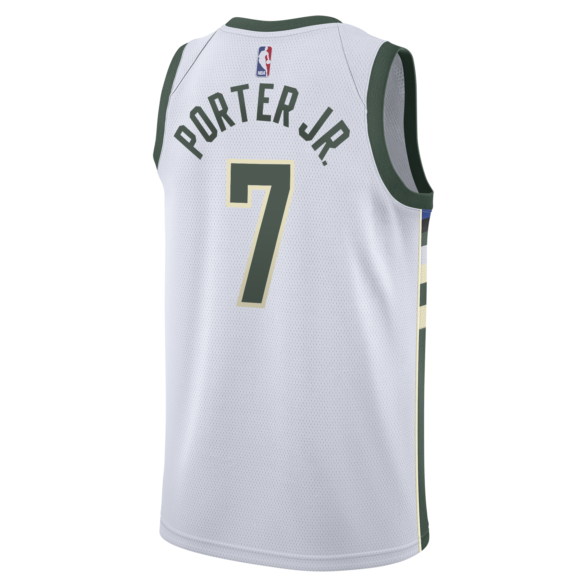 Milwaukee Bucks Nike Association Edition Swingman Jersey - White - Kevin Porter Jr. - Youth NBA Team Jersey Basketball Fan Apparel