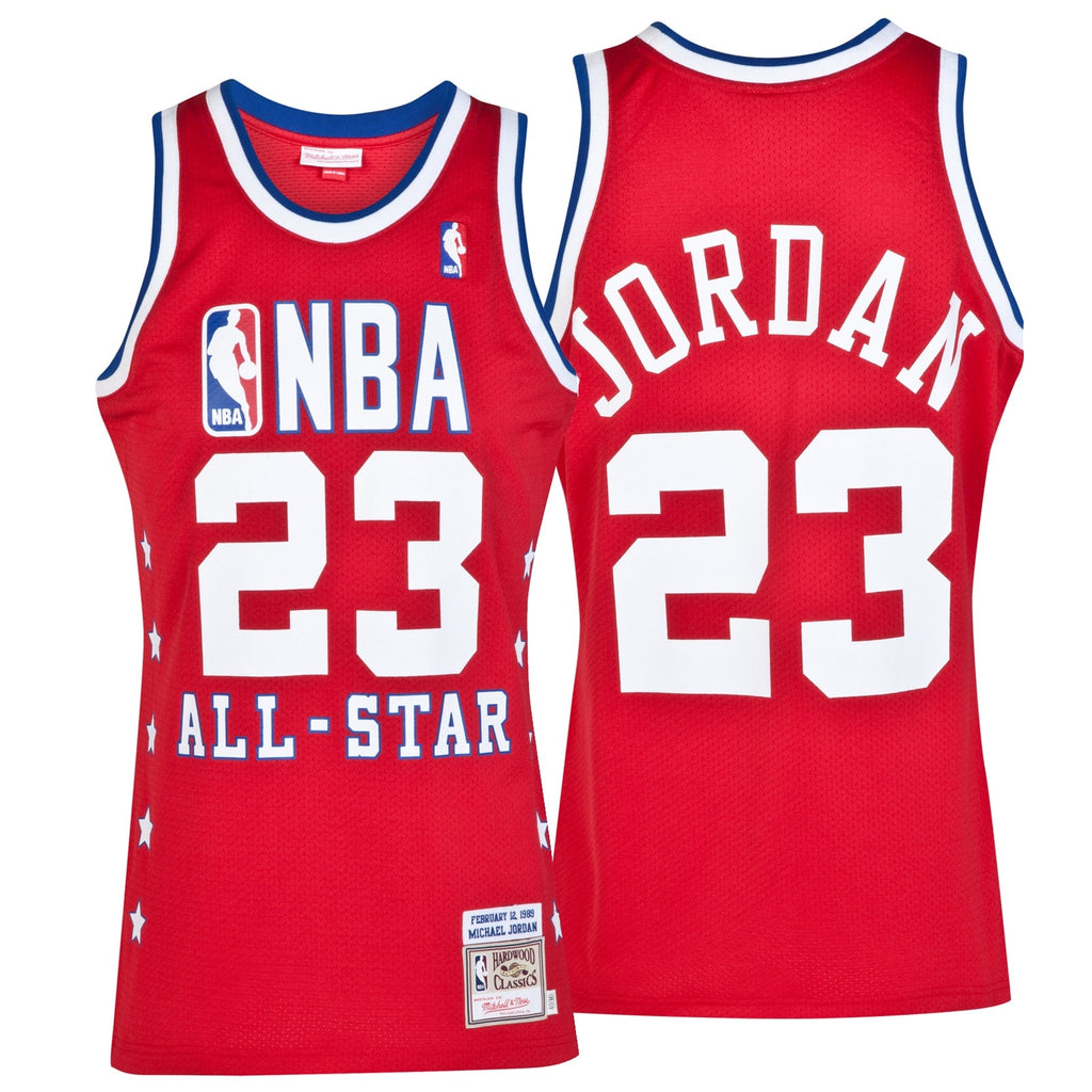 NBA All-Star East Mitchell & Ness Michael Jordan 1989 Authentic Jersey - Red - Men's NBA Team Jersey Basketball Fan Apparel