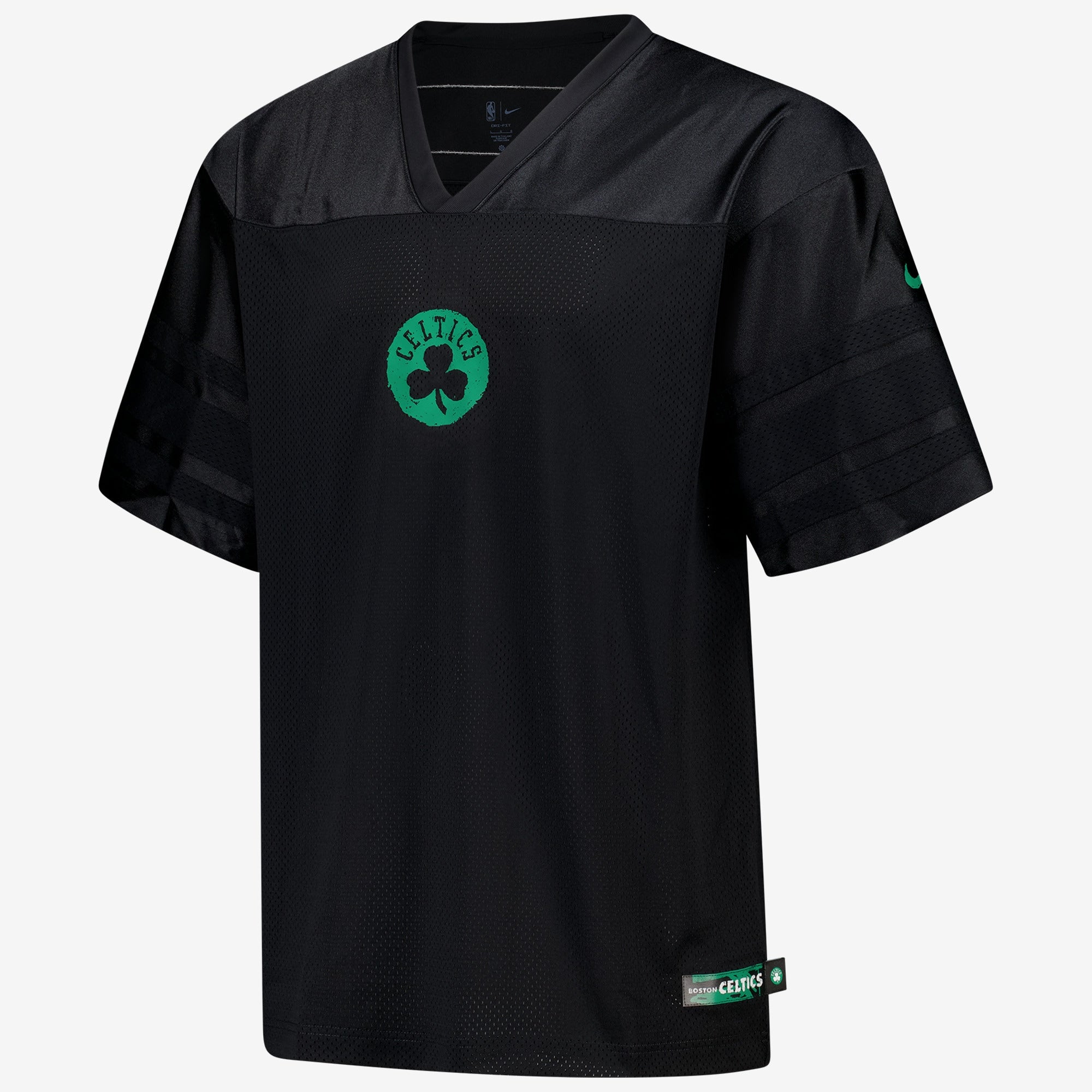 Boston Celtics Nike Courtside Football Jersey - Black - Men's NBA Team Jersey Basketball Fan Apparel