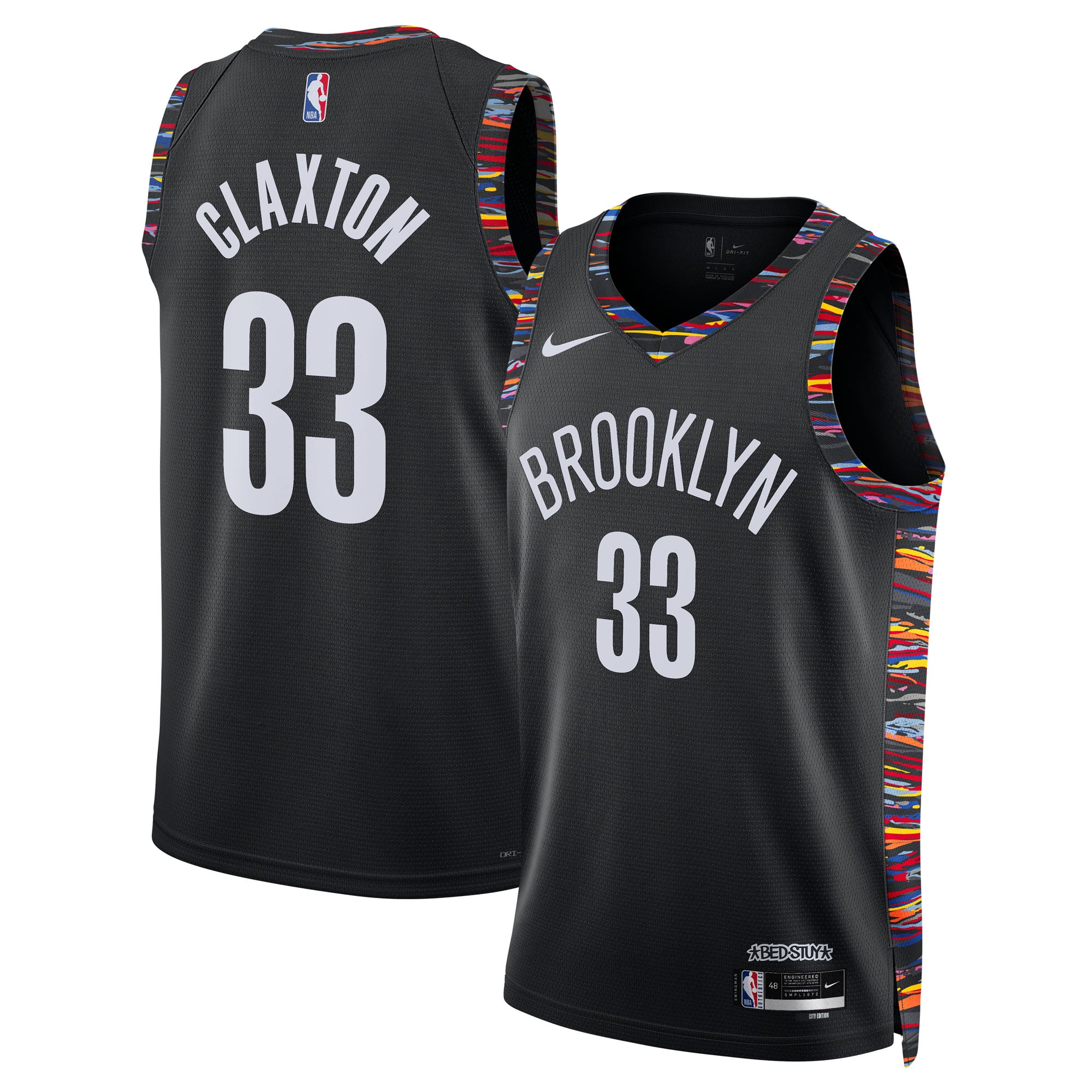 Brooklyn Nets Nike 2025/26 City Edition Swingman Jersey - Black - Nic Claxton - Unisex NBA Team Jersey Basketball Fan Apparel