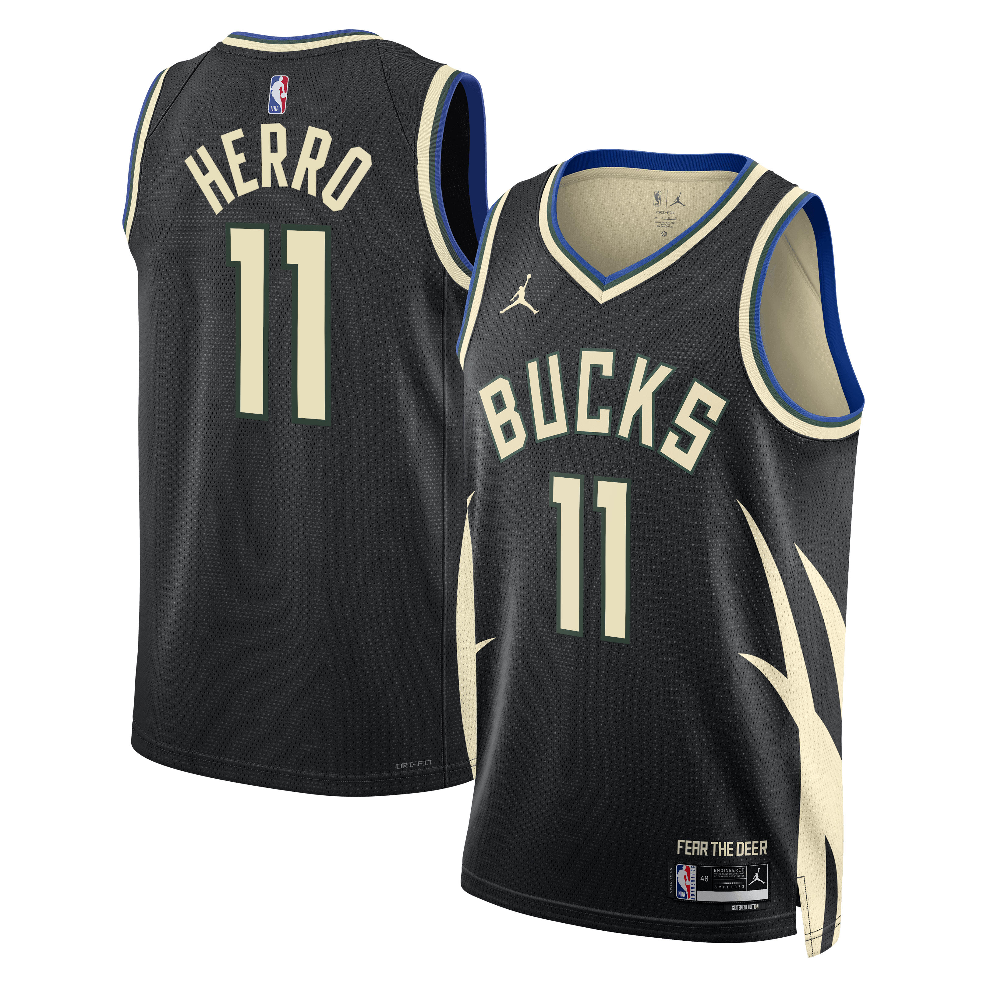 Milwaukee Bucks Jordan Brand Statement Edition Swingman Jersey - Hunter Green - Tyler Herro - Unisex NBA Team Jersey Basketball Fan Apparel