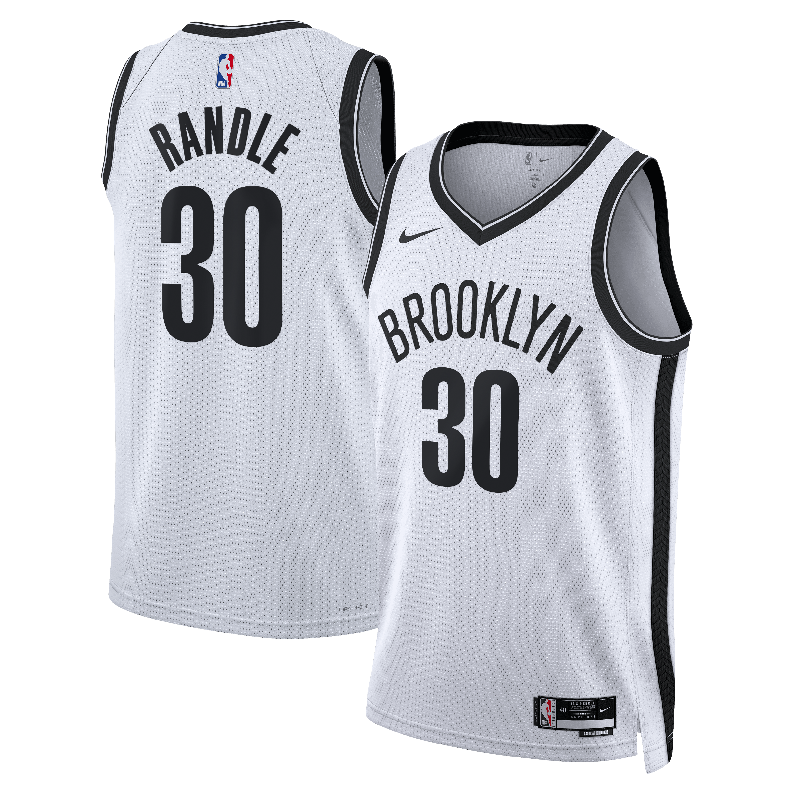 Brooklyn Nets Nike Association Edition Swingman Jersey - White - Julius Randle - Unisex NBA Team Jersey Basketball Fan Apparel