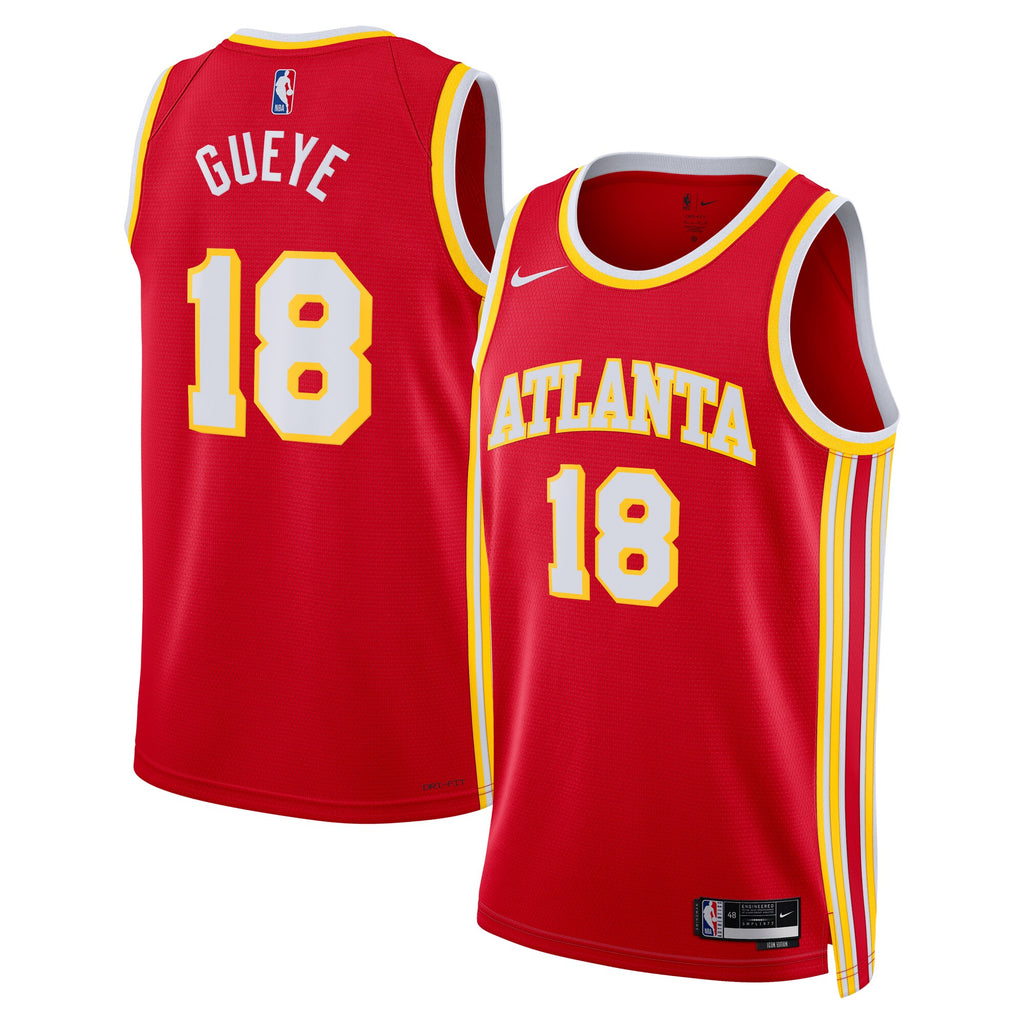 Atlanta Hawks Nike Icon Edition Swingman Jersey - Red - Mouhamed Gueye - Unisex NBA Team Jersey Basketball Fan Apparel