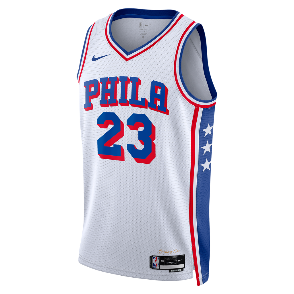 Philadelphia 76ers Nike Association Edition Swingman Jersey - White - LeBron James - Unisex NBA Team Jersey Basketball Fan Apparel