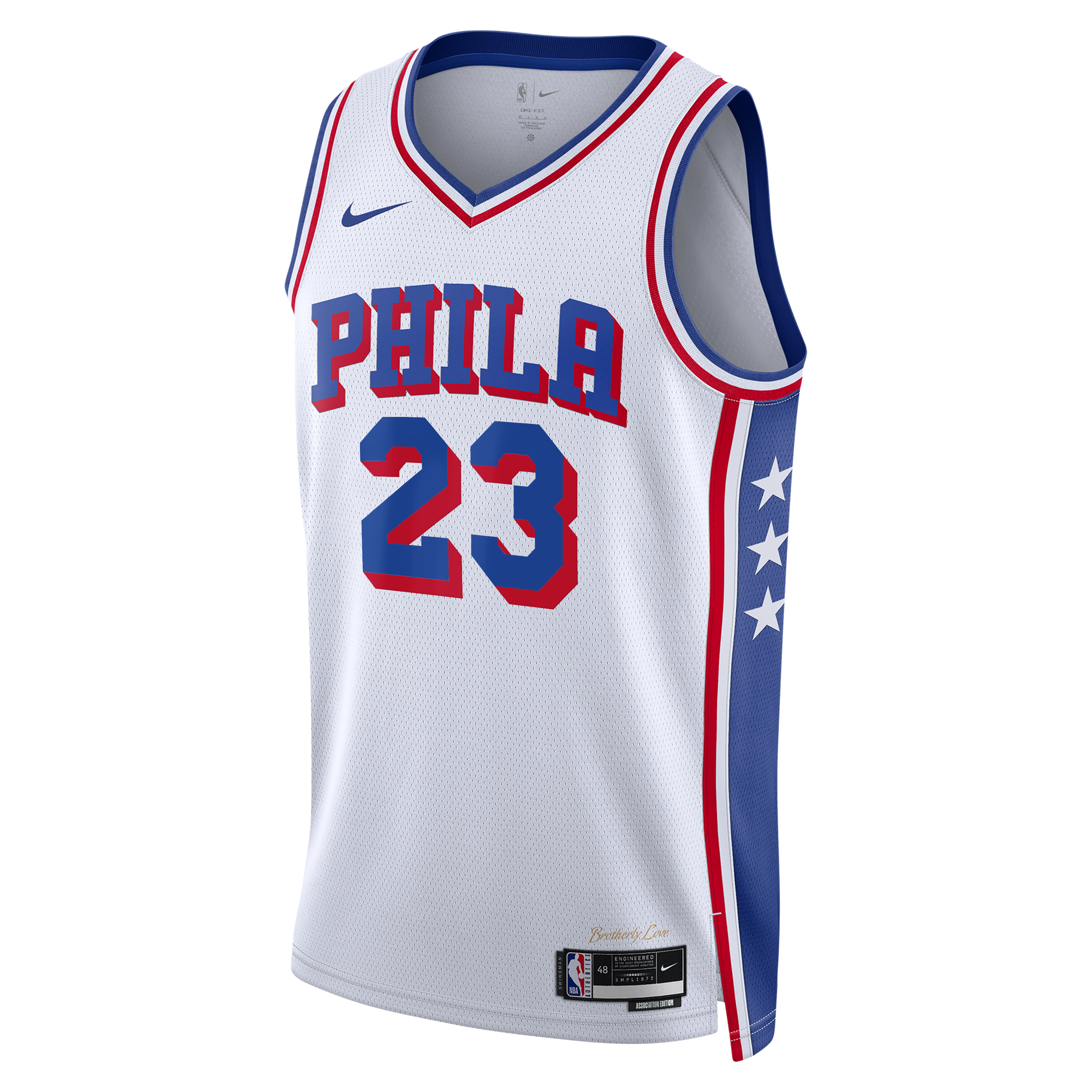 Philadelphia 76ers Nike Association Edition Swingman Jersey - White - LeBron James - Unisex NBA Team Jersey Basketball Fan Apparel