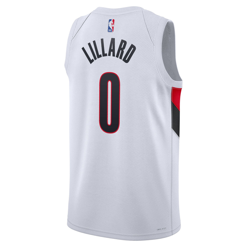 Portland Trail Blazers Nike Replica Association Edition Swingman Jersey - White - Damian Lillard - Unisex NBA Team Jersey Basketball Fan Apparel