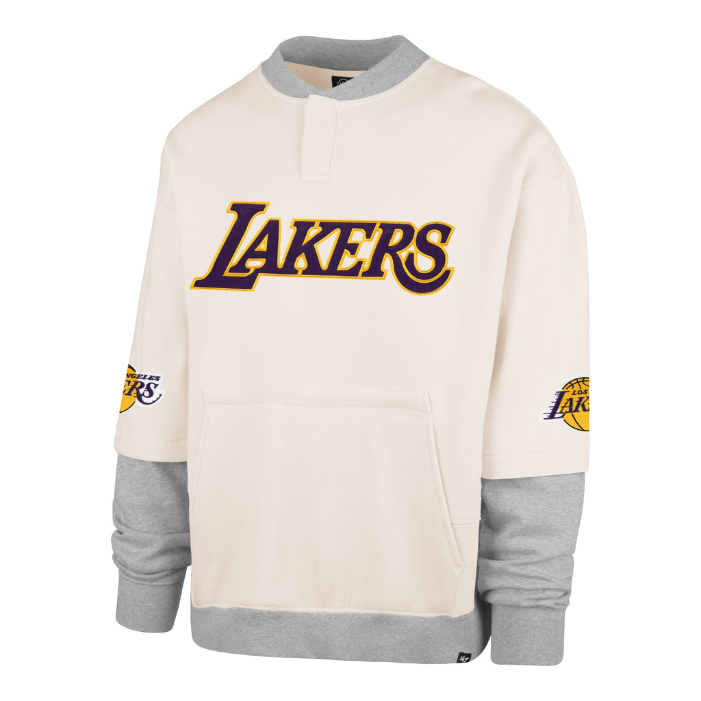 LOS ANGELES LAKERS TRIFECTA '47 DOUBLE LAYERED SNAP CREW